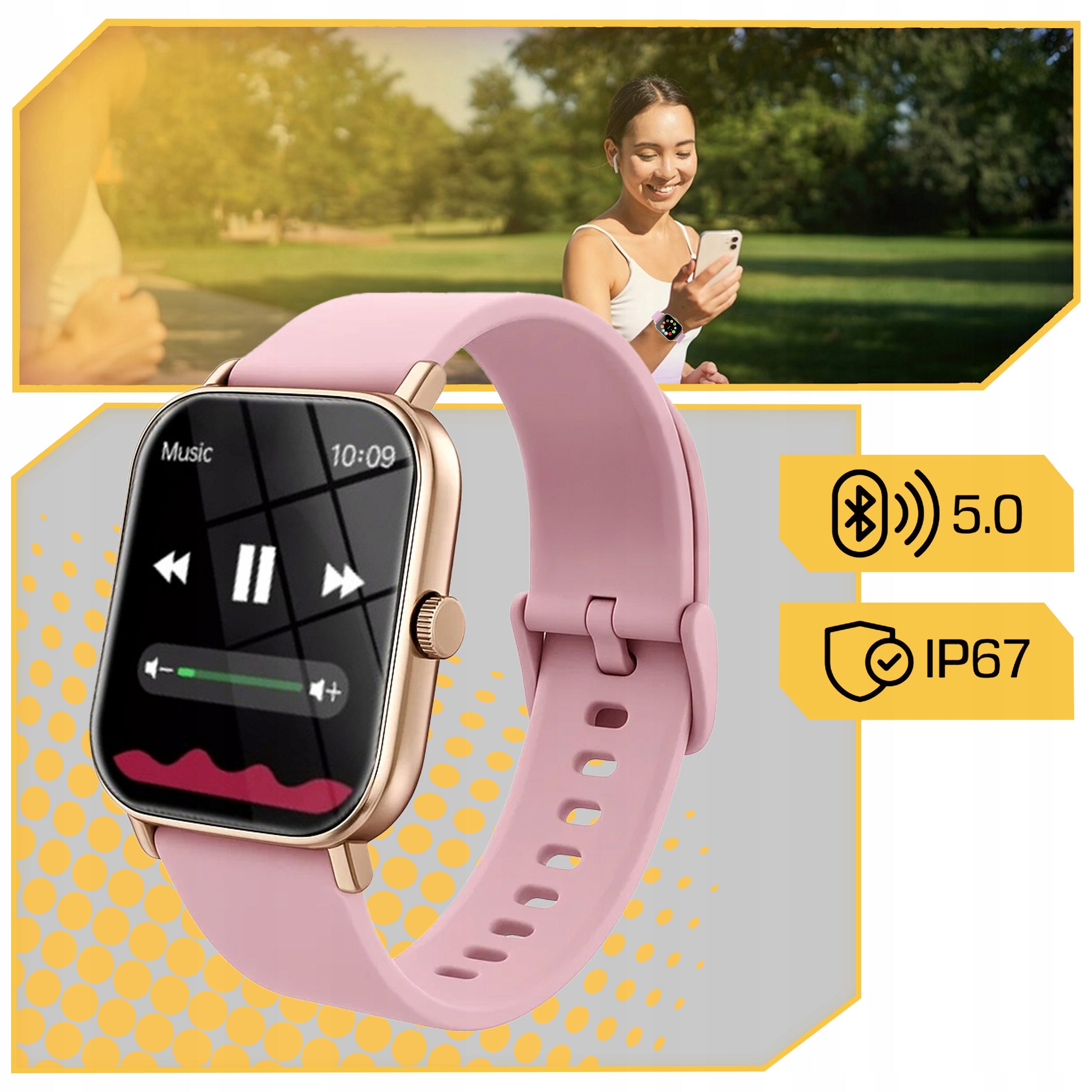 SMARTWATCH WOMEN'S WATCH POLISH MENU CALLS NOTIFICATIONS PULS SPORT Packaging status original