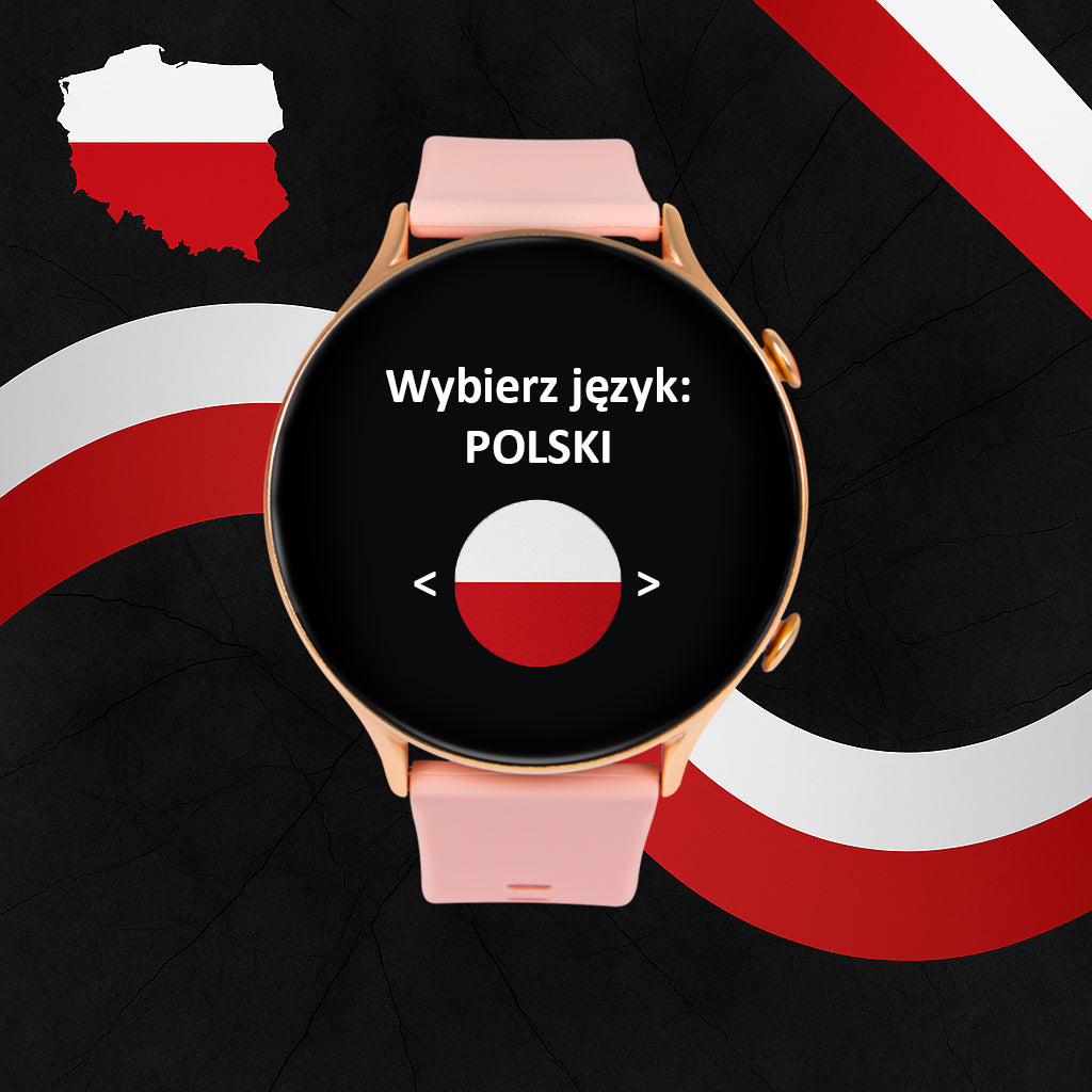 SMARTWATCH WOMEN'S WATCH POLISH MENU MEASUREMENT SPORT TALK NOTIFICATIONS Packaging status original