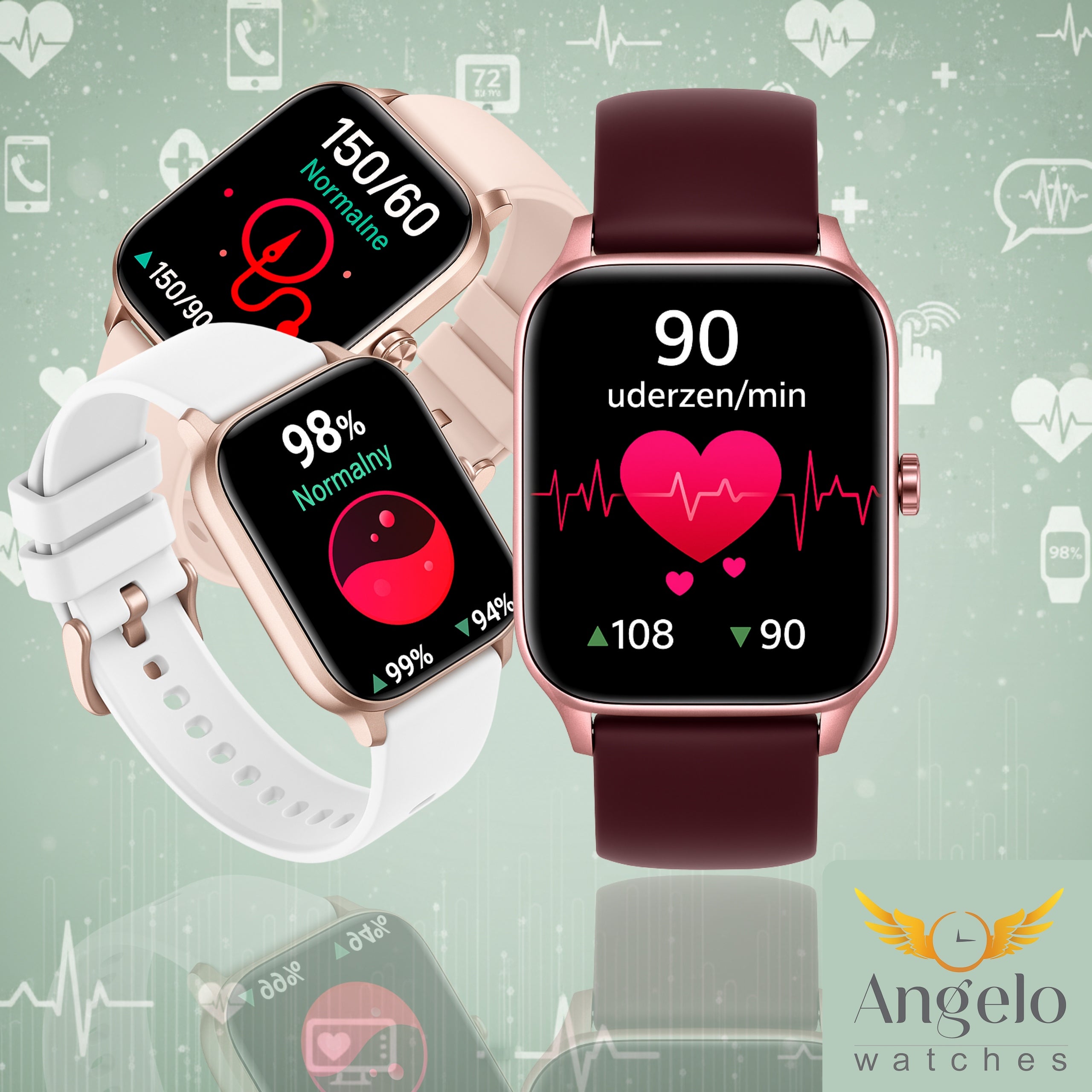 SMARTWATCH WOMEN'S WATCH POLISH MENU PL CONVERSATIONS WOMEN'S NOTIFICATIONS Brand Angelo Watches