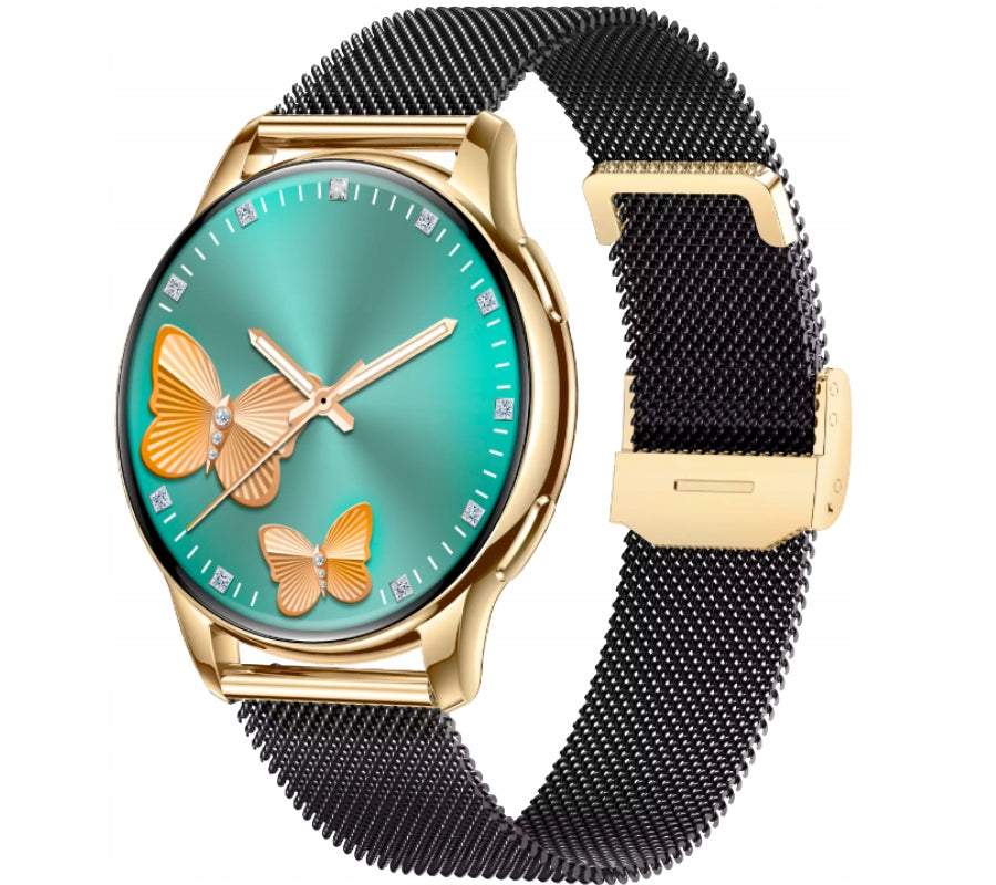 SMARTWATCH WOMEN'S WATCH POLISH MENU TALK 2 STRAPS + HEADPHONES FREEBIE Packaging status original