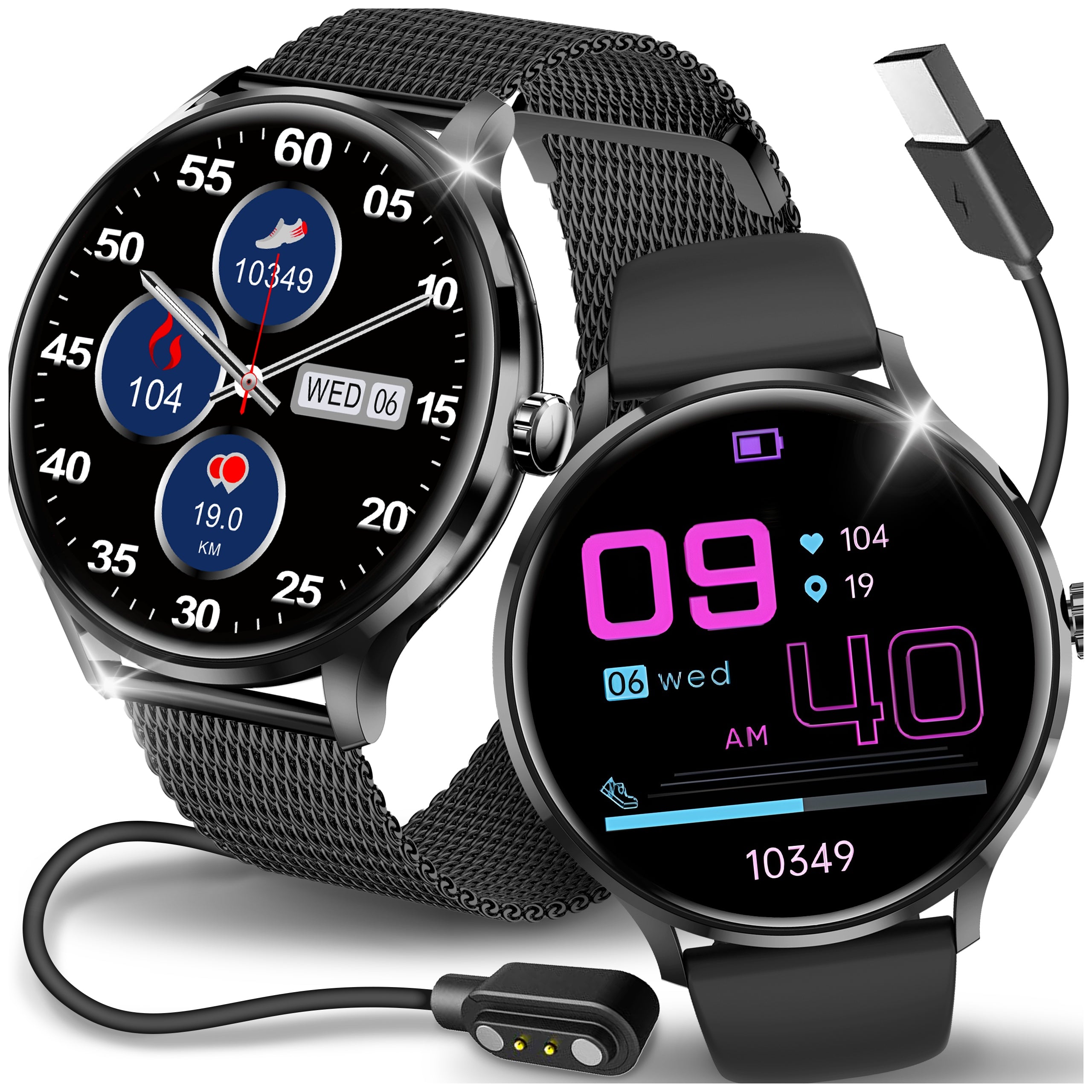 SMARTWATCH WOMEN'S WATCH POLISH MENU TALK PRESSURE SMART WATCH BLACK EAN (GTIN) 5906639809630