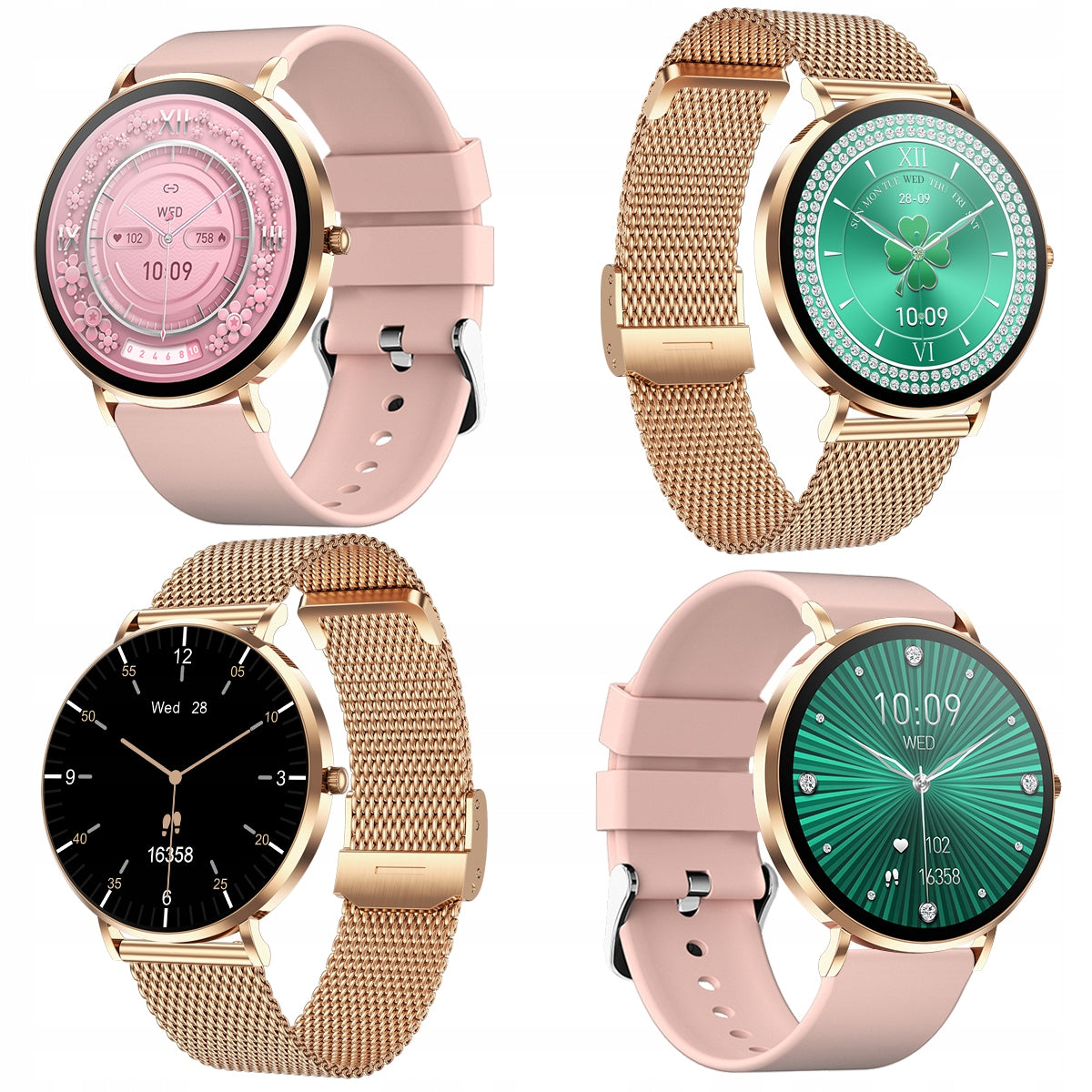 SMARTWATCH WOMEN'S WATCH POLISH MENU TALKING HEART RATE AMOLED SLIM Packaging status original