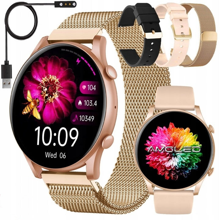 SMARTWATCH WOMEN'S WATCH POLISH MENU TALKING PRESSURE PULS SPORT AMOLED