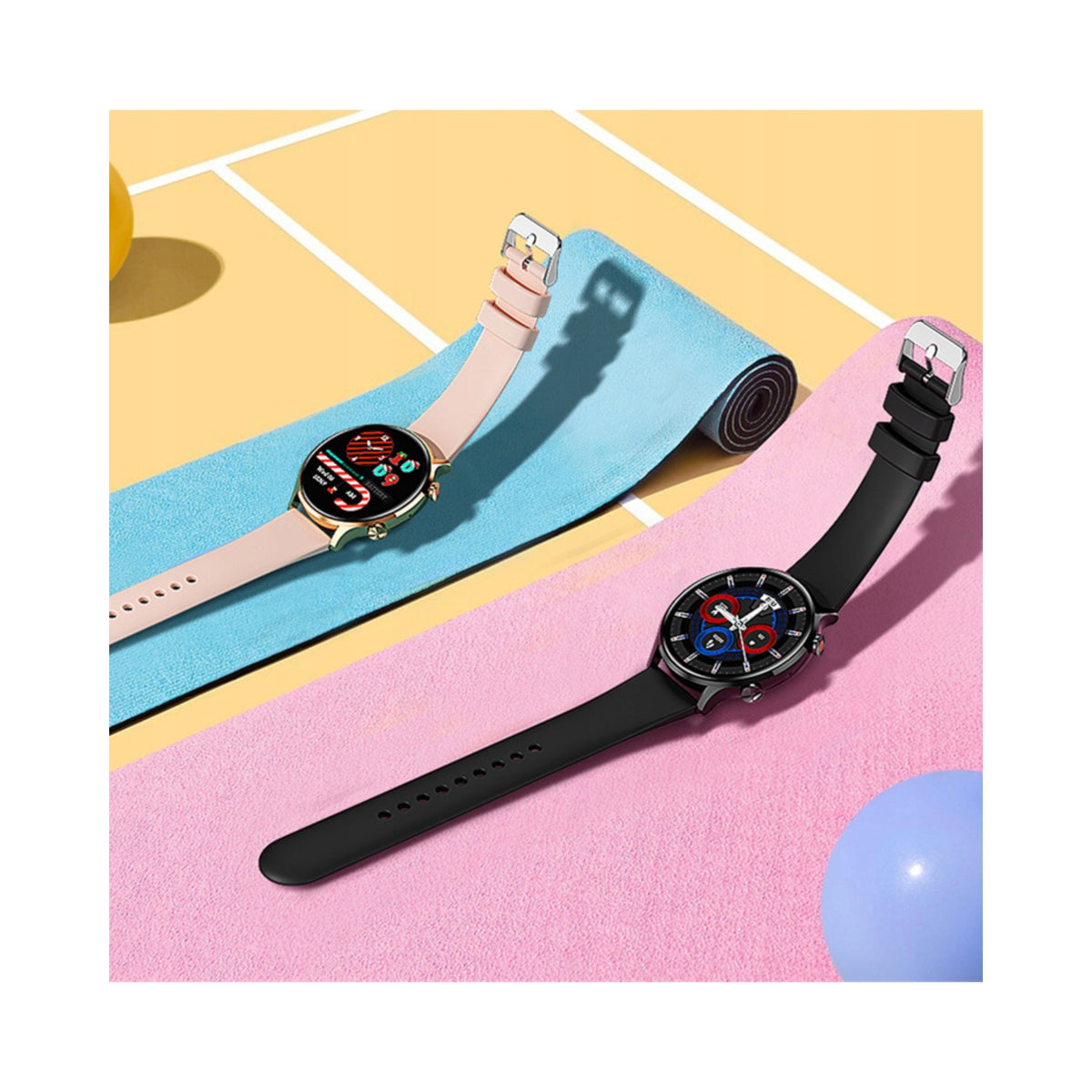 SMARTWATCH WOMEN'S WATCH RHINESTONES PRESSURE TALK PULSE 4 STRIPES MENU PL
