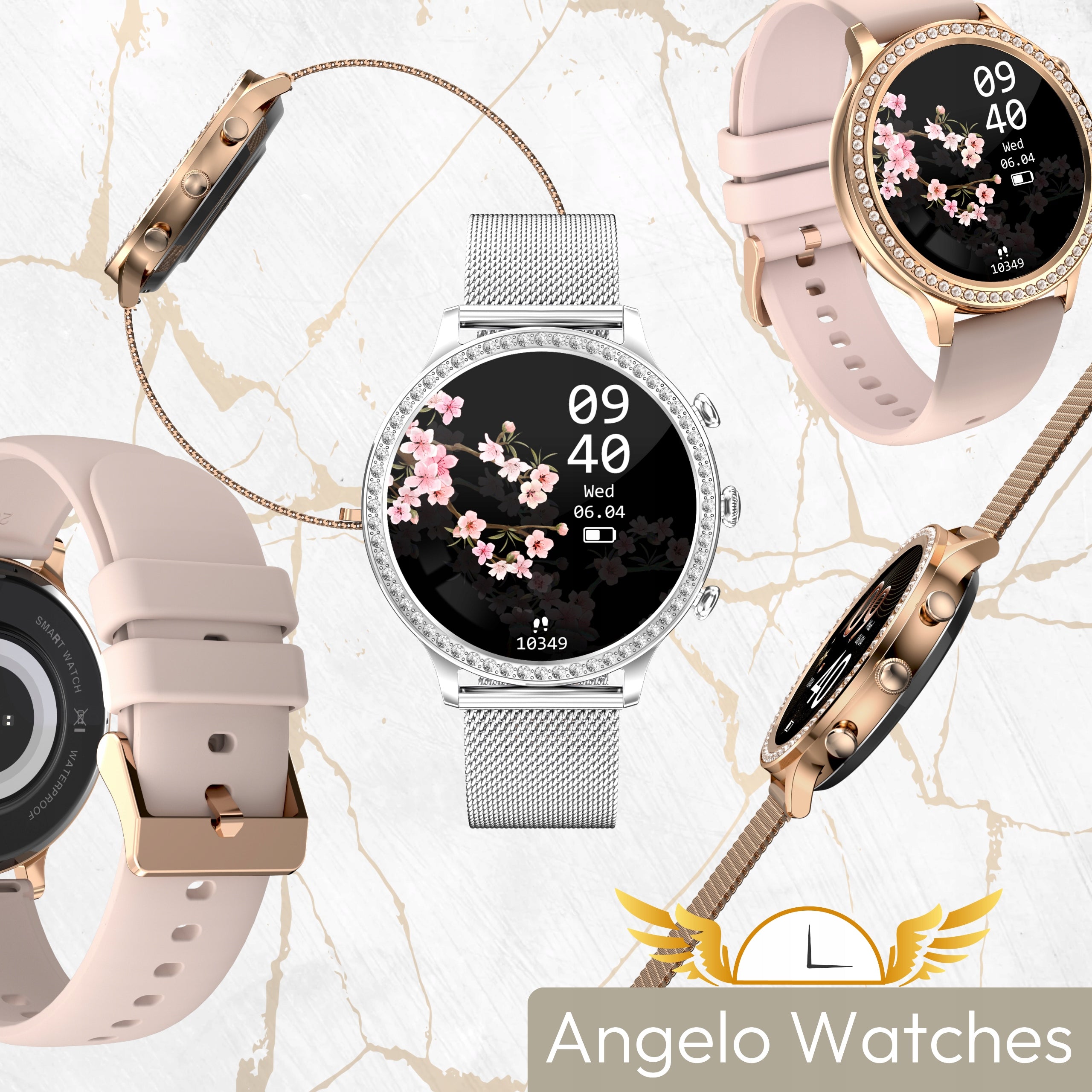 SMARTWATCH WOMEN'S WATCH RHINESTONES TALK NOTIFICATIONS PRESSURE MENU PL Manufacturer code EVIBE018