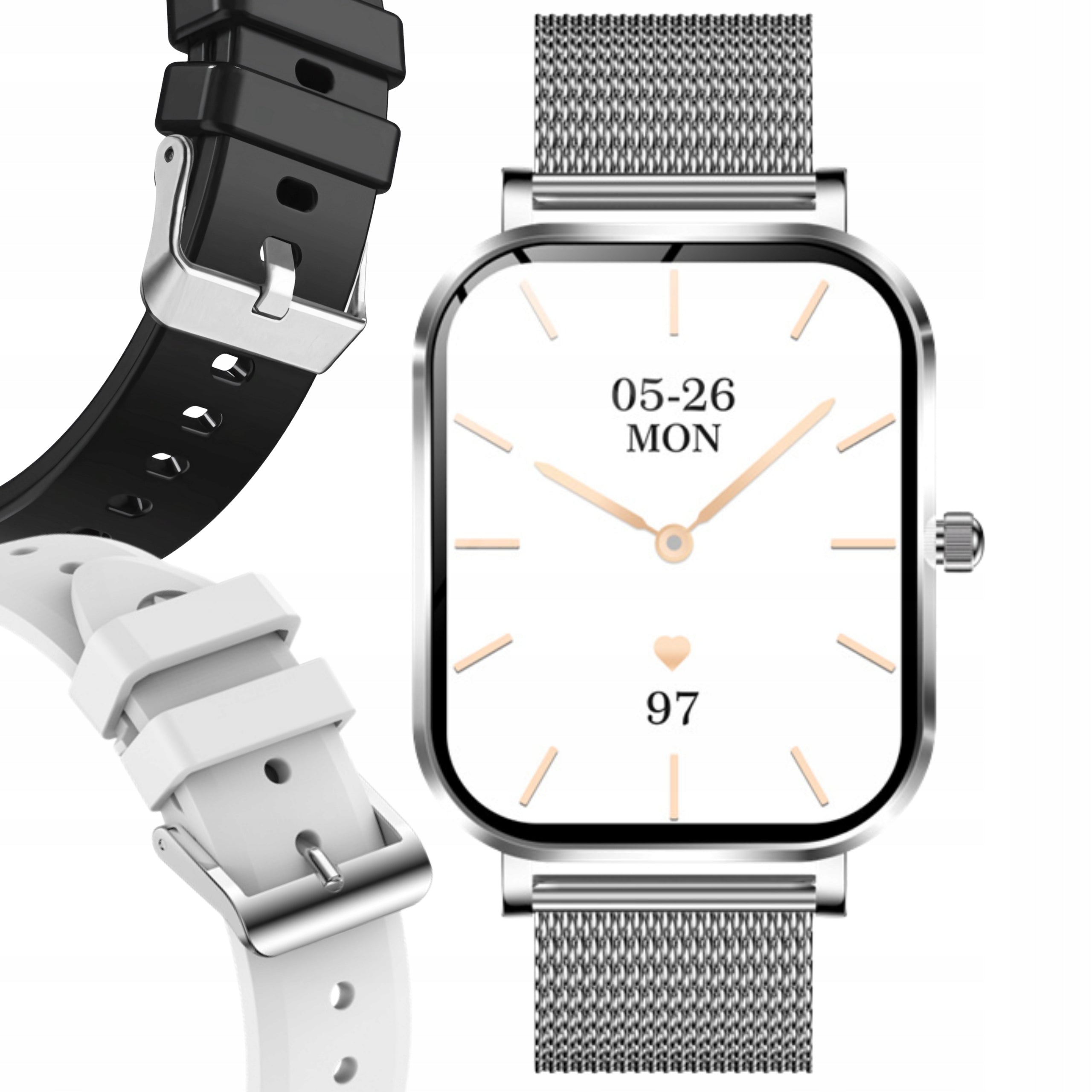 SMARTWATCH WOMEN'S WATCH SILVER CALL NOTIFICATIONS SMART WATCH PL MENU Packaging status original