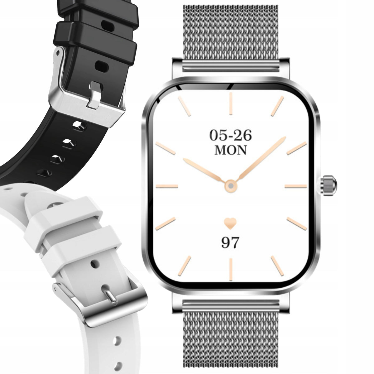 SMARTWATCH WOMEN'S WATCH SILVER CALL NOTIFICATIONS SMART WATCH PL MENU Packaging status original