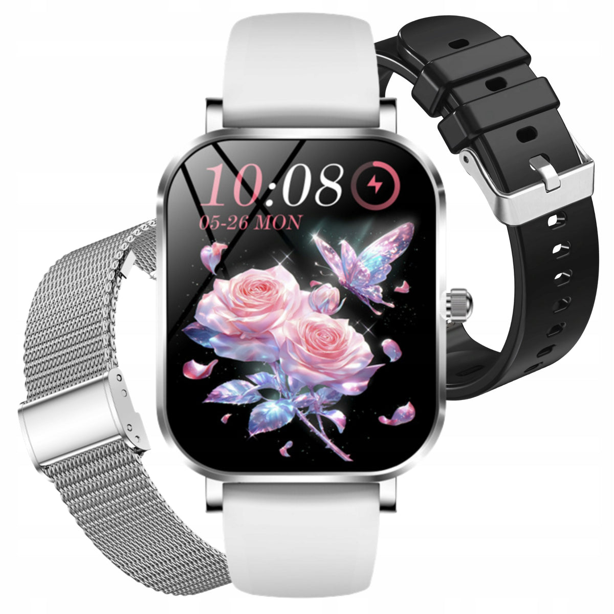 SMARTWATCH WOMEN'S WATCH SILVER CALL NOTIFICATIONS SMART WATCH PL MENU