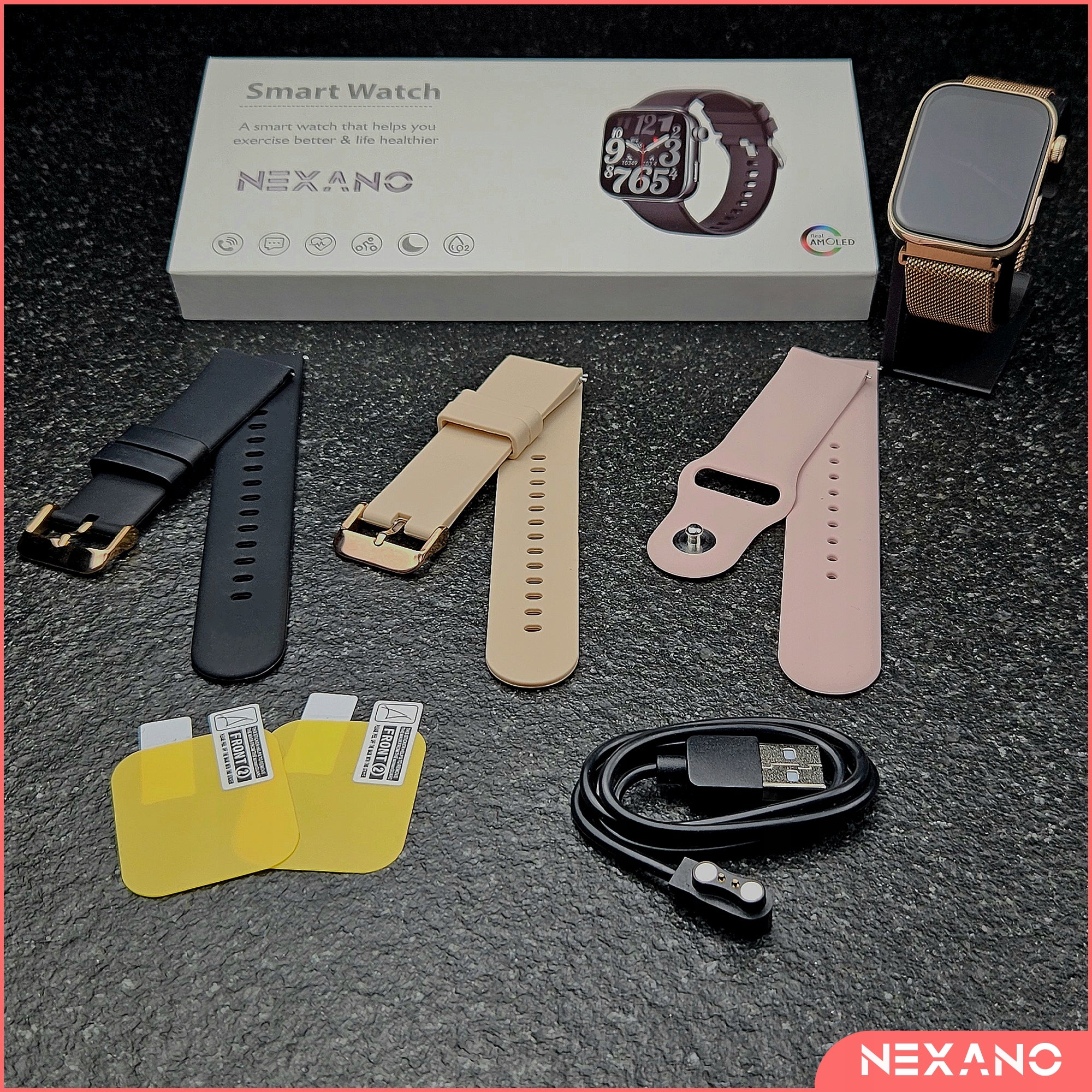 SMARTWATCH WOMEN'S WATCH SMART WATCH CONVERSATION MENU POLISH HEALTH 4 STRIPES Manufacturer code SMARTWATCH DAMSKI ZEGAREK MENU PL PULS IP67