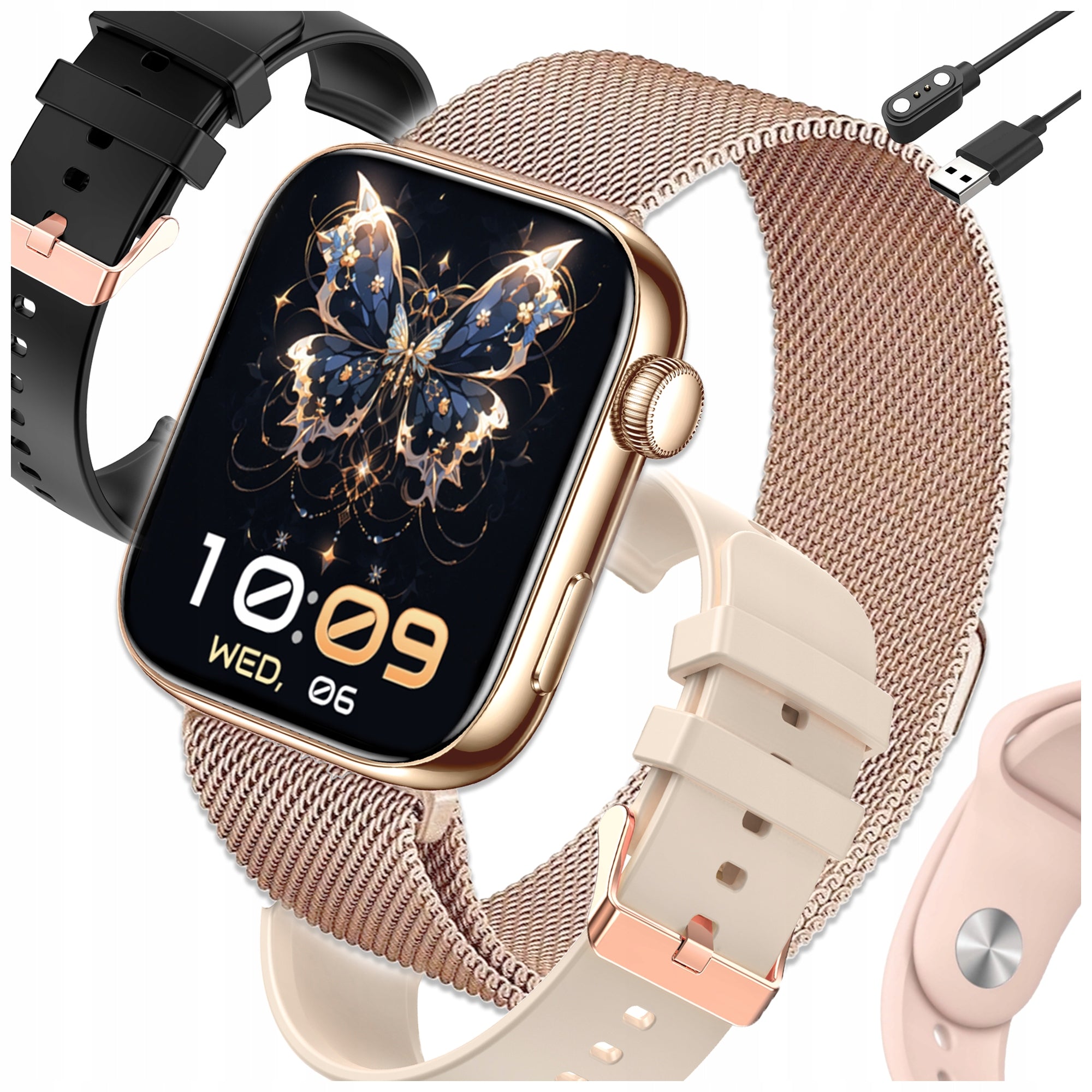 SMARTWATCH WOMEN'S WATCH SMART WATCH CONVERSATION MENU POLISH HEALTH 4 STRIPES