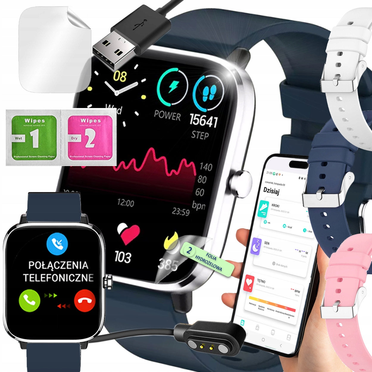 SMARTWATCH WOMEN'S WATCH SMS STEPS PULSE TALK PRO SMART WATCH 3 STRIPES