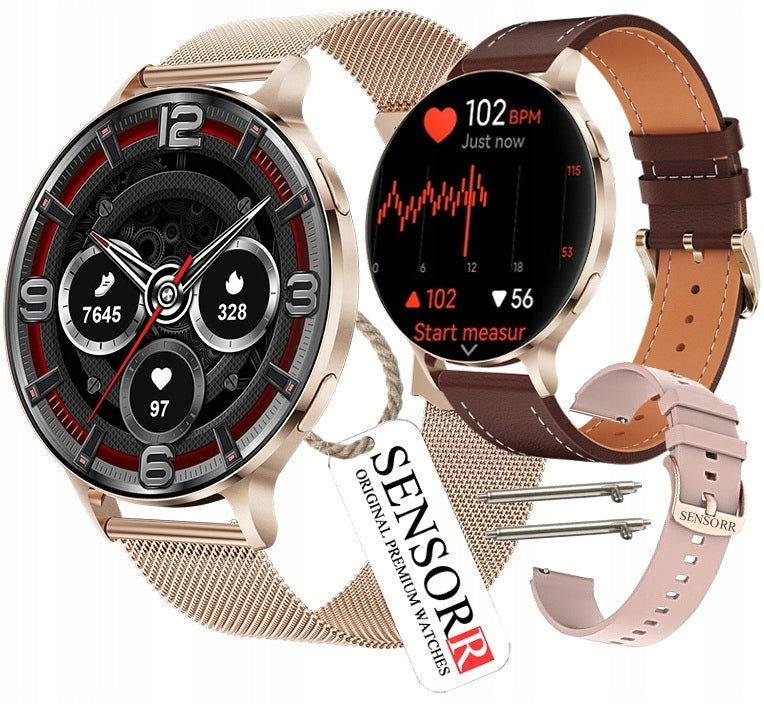 SMARTWATCH WOMEN'S WATCH TALK HEART RATE MONITOR SLEEP STEPS 3 STRIPES SUPER THIN