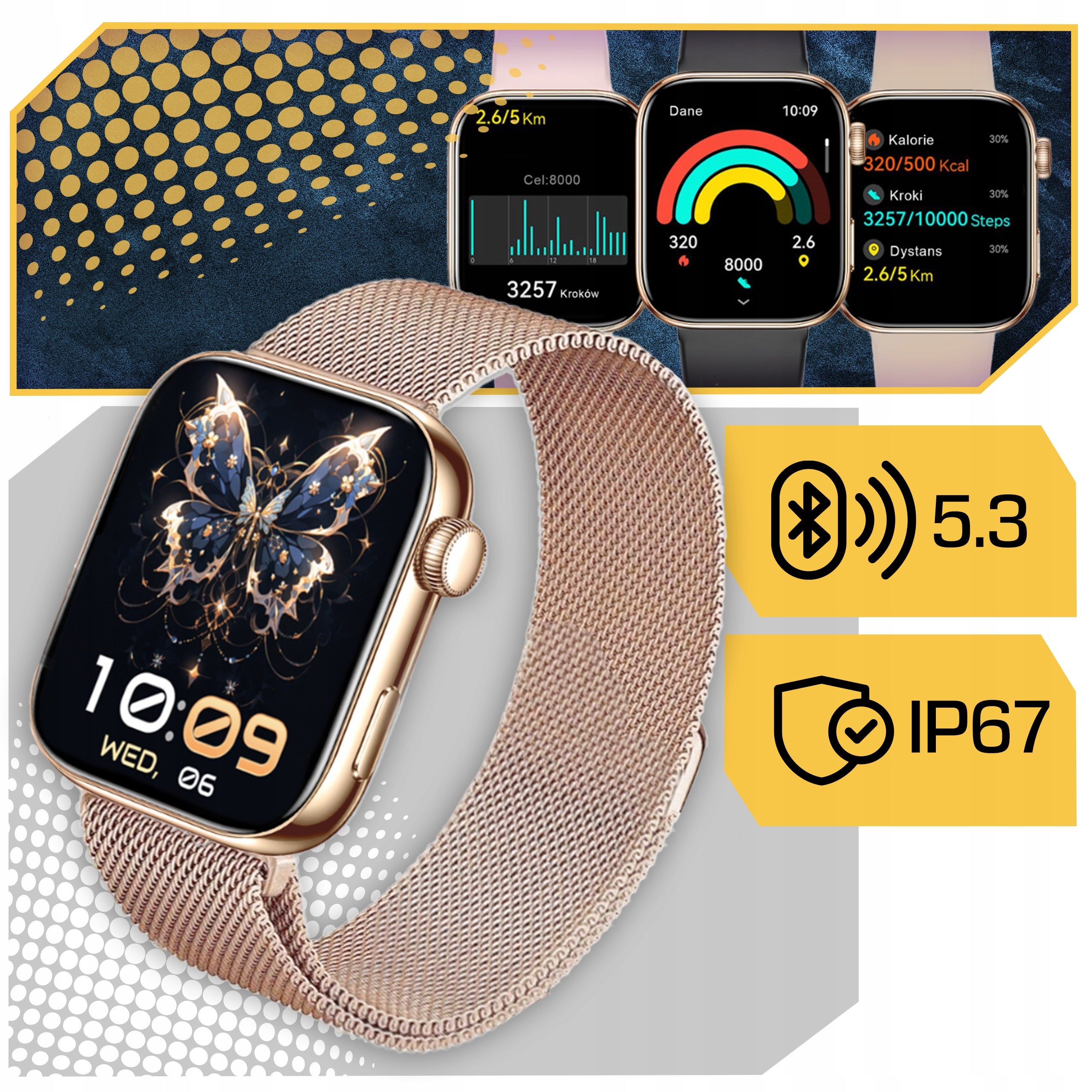 SMARTWATCH WOMEN'S WATCH TALK MENU PL HEALTH HD AMOLED 1,85" 4 STRIPES EAN (GTIN) 5906700047060