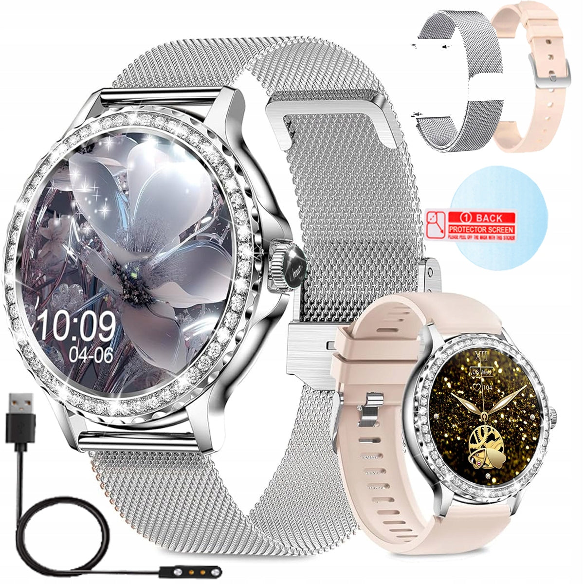 SMARTWATCH WOMEN'S WATCH TALK NOTIFICATIONS HEALTH SPORT PULSE