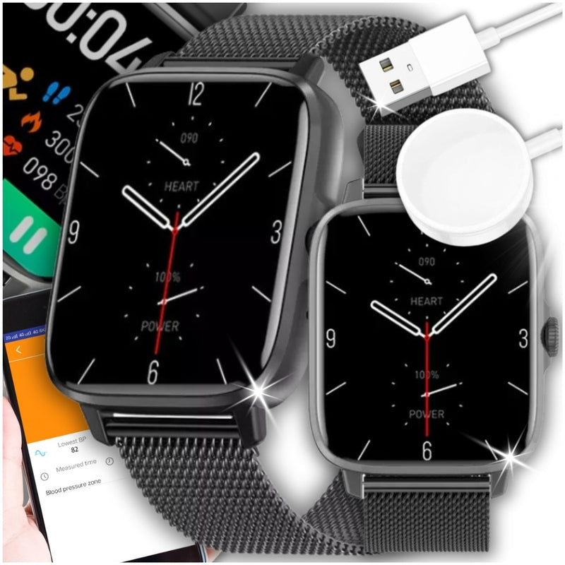 SMARTWATCH WOMEN'S WATCH TALK PL MENU HEART RATE EKG PRESSURE PULSE 2 STRIPES
