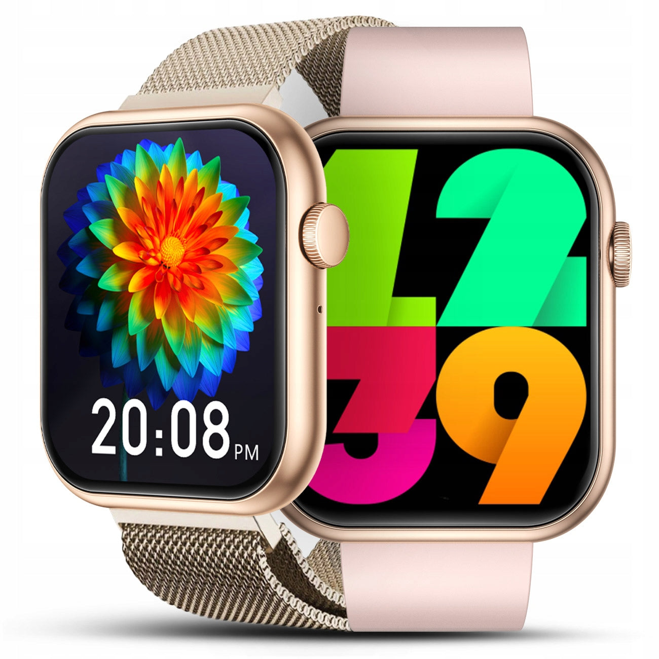 SMARTWATCH WOMEN'S WATCH TALK SMS SPORT HEALTH GOLD MENU PL + 4 STRIPES Brand JG Smart