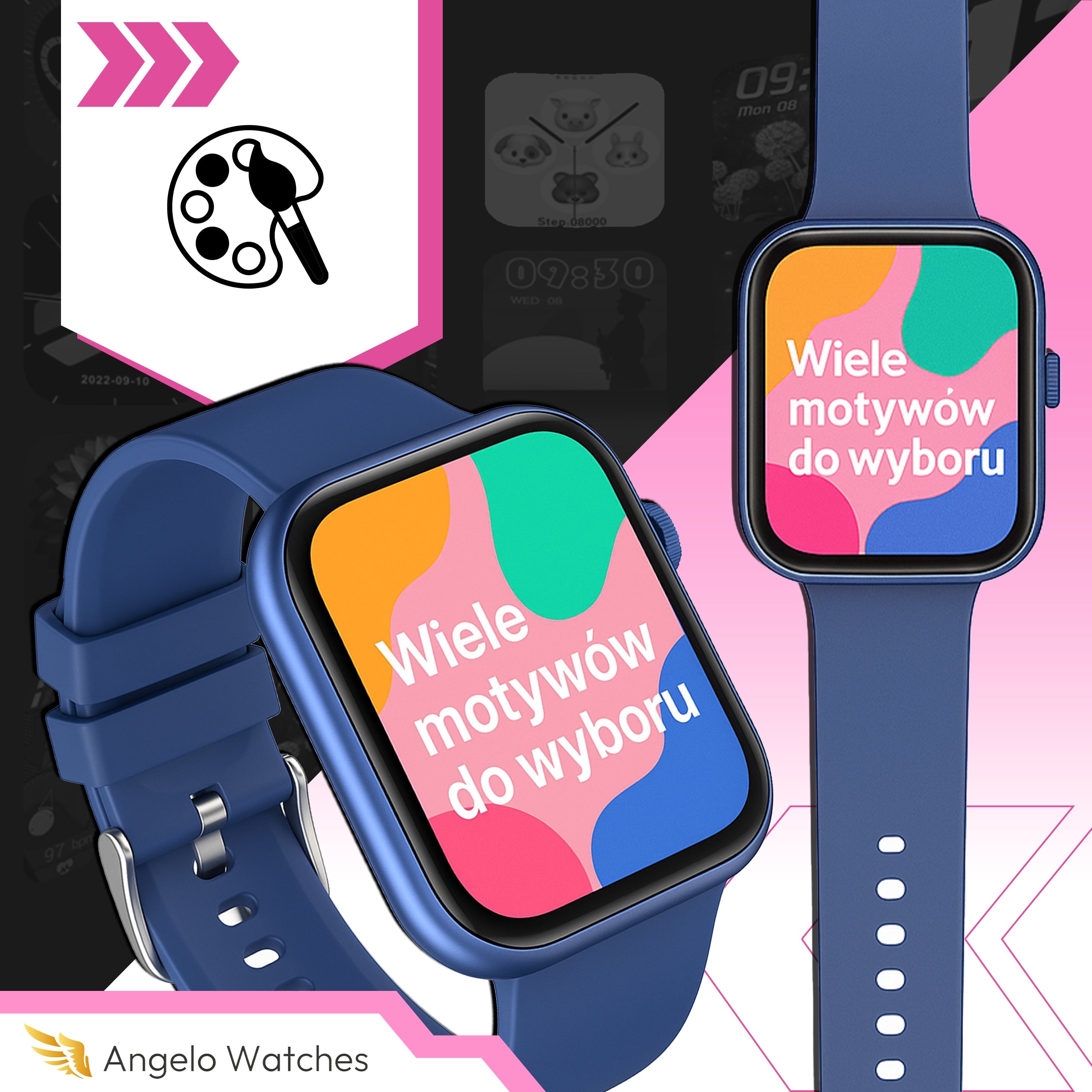 SMARTWATCH WOMEN'S WATCH TALK SMS SPORT HEALTH GOLD MENU PL + FREEBIE Brand Angelo Watches