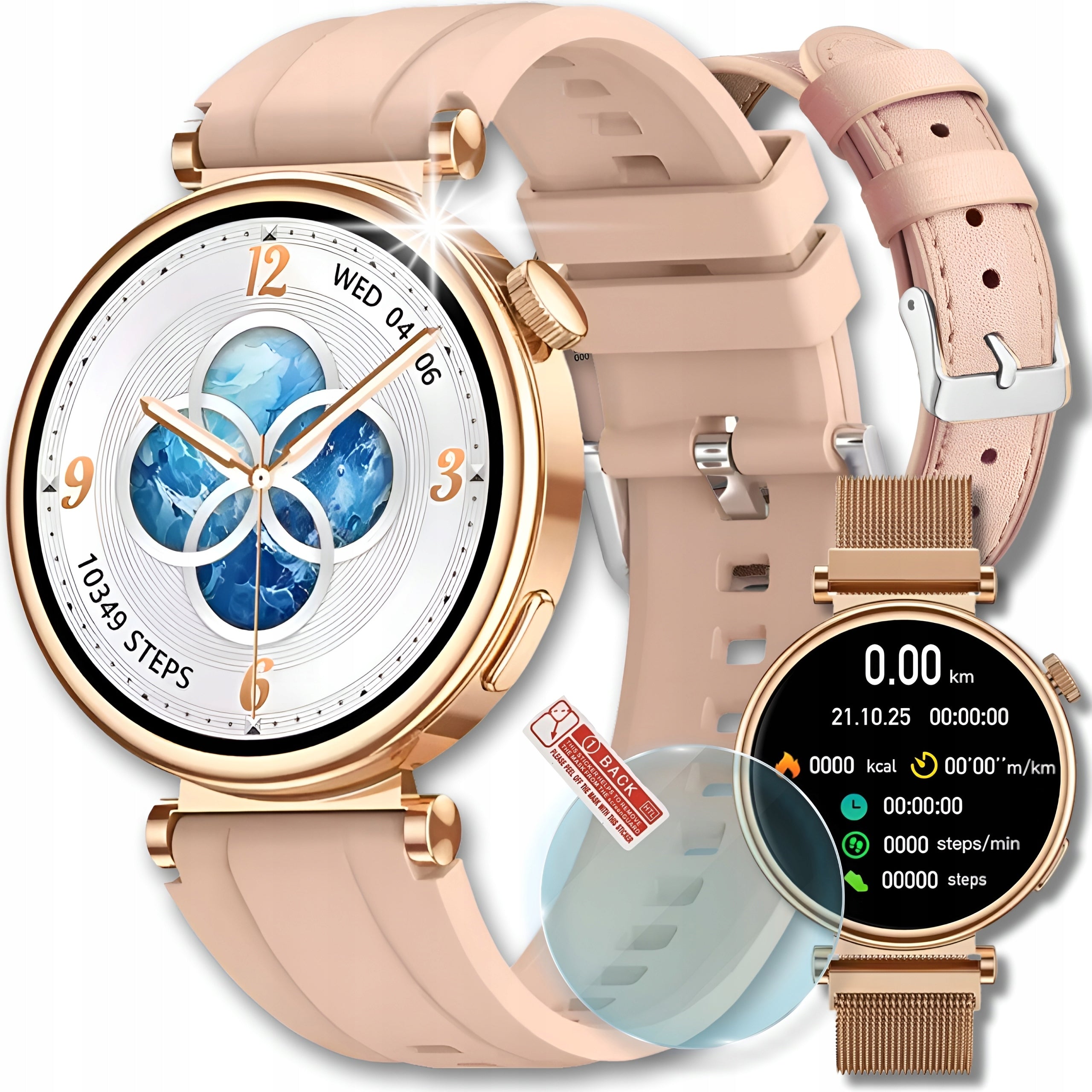 SMARTWATCH WOMEN'S WATCH TALK SUGAR MEASUREMENT PL MENU SPORT 3 STRIPES +GLASS