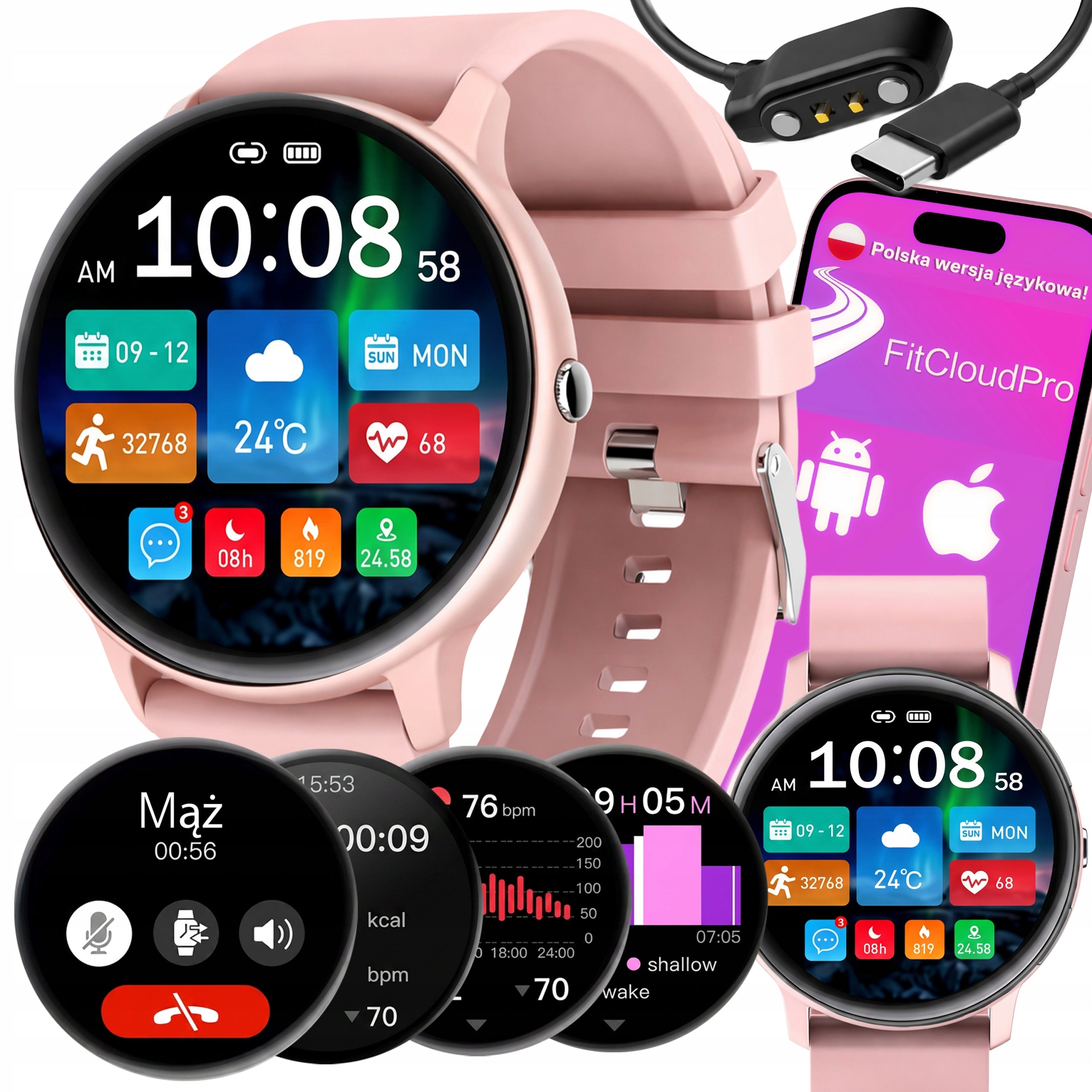 SMARTWATCH WOMEN'S WATCH WATERPROOF IPS DISPLAY APP PL SPORT