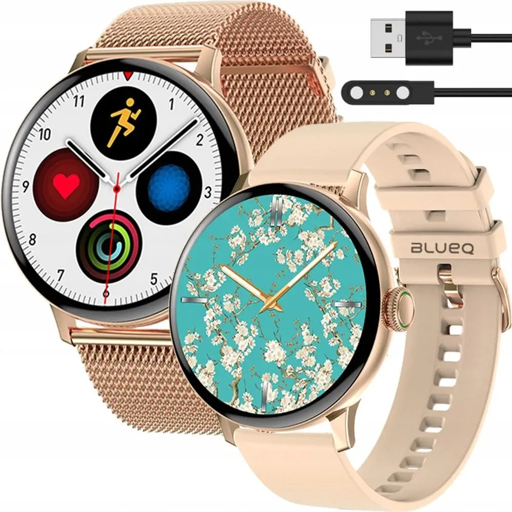 SMARTWATCH WOMEN'S WATCH WATERPROOF PL TALK MENU GOLD + 2 STRIPES Packaging status original