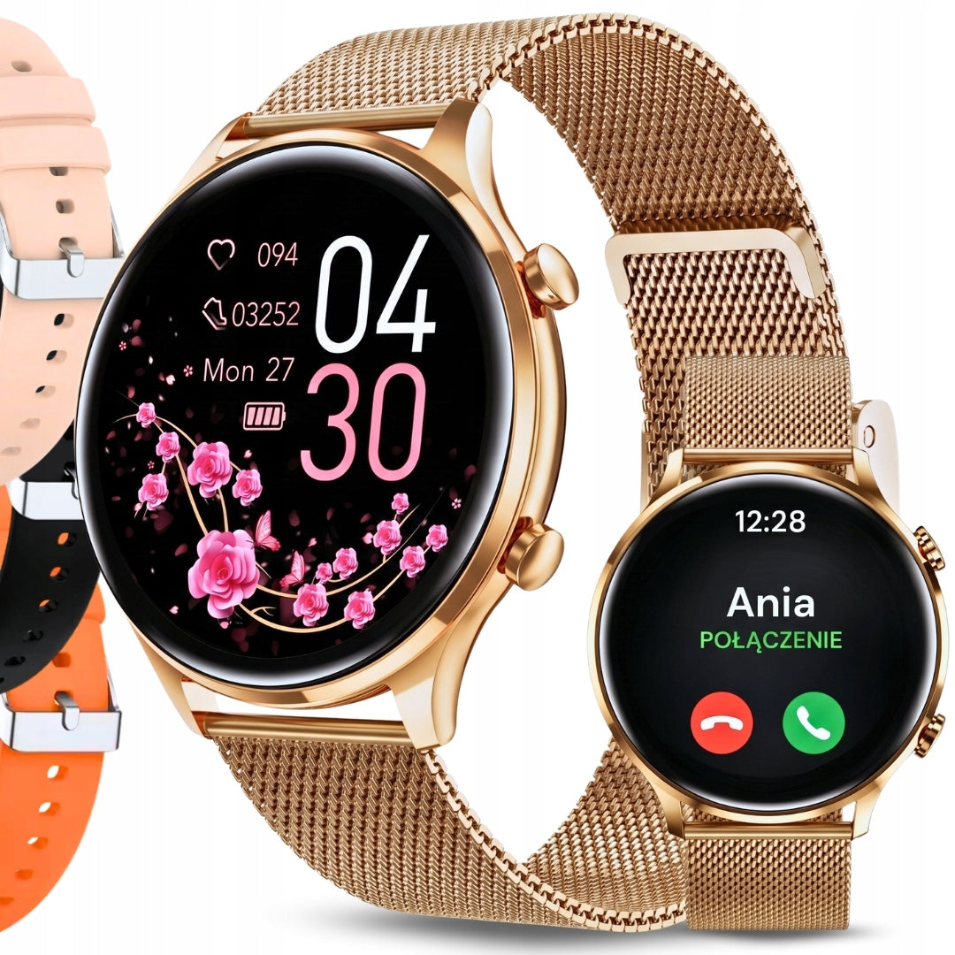 SMARTWATCH WOMEN'S WATCH WATERPROOF PL TALK MENU SMART WATCH + 4 STRIPES