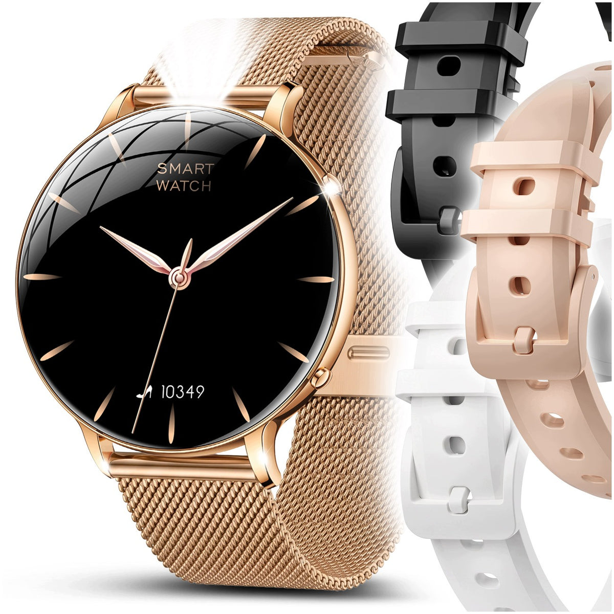 SMARTWATCH WOMEN'S WATCH WATERPROOF PRESSURE TALK MENU PL - 4 STRIPES