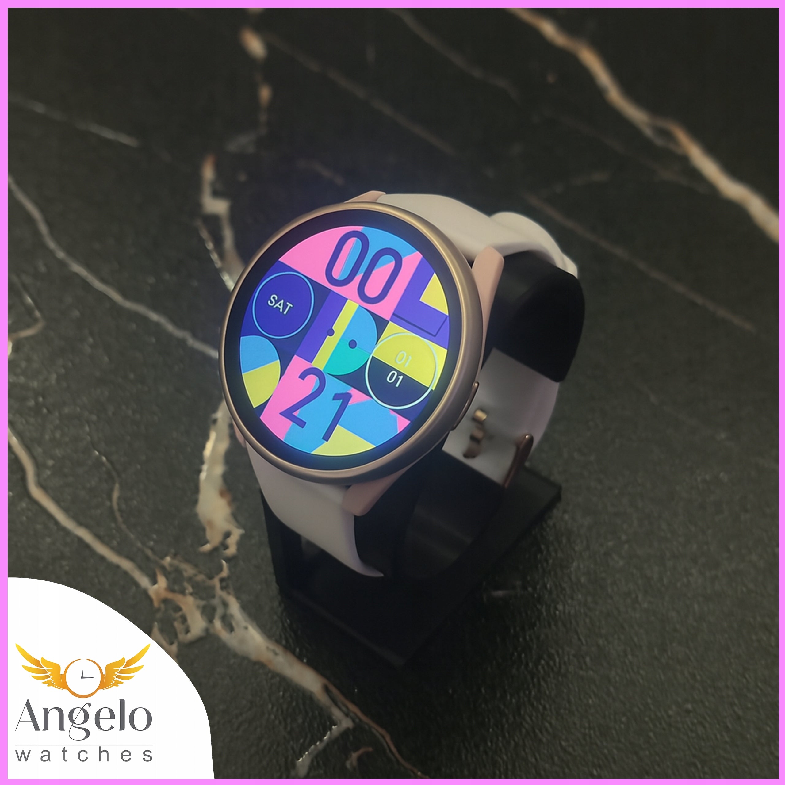 SMARTWATCH WOMEN'S WATCH WATERPROOF PULSE CONVERSATION MENU POLISH + FREEBIES Brand Angelo Watches