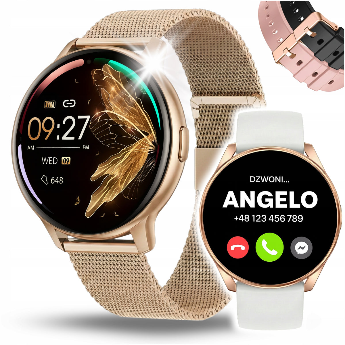 SMARTWATCH WOMEN'S WATCH WATERPROOF PULSE CONVERSATION MENU POLISH + FREEBIES
