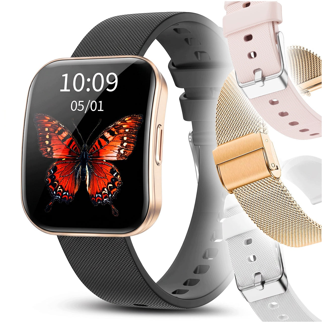 SMARTWATCH WOMEN'S WATCH with 4 stripes PRESSURE CONVERSATION MENU PL AMOLED GOLD Packaging status original
