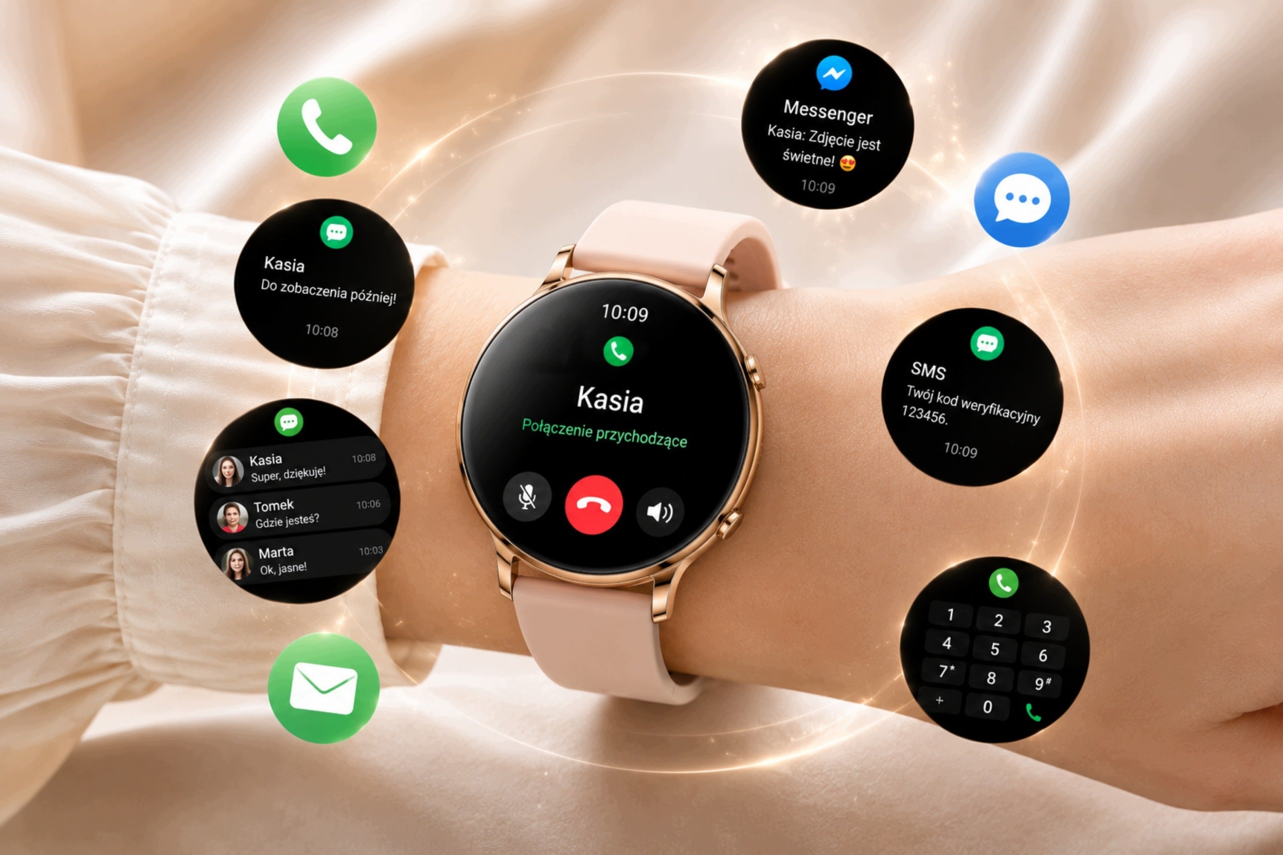 SMARTWATCH WOMEN'S WATERPROOF BLUETOOTH TALK PRESSURE MENU PL 4 STRIPES Manufacturer code CIŚNIENIE KROKOMIERZ POWIADOMIENIA POŁĄCZENIA