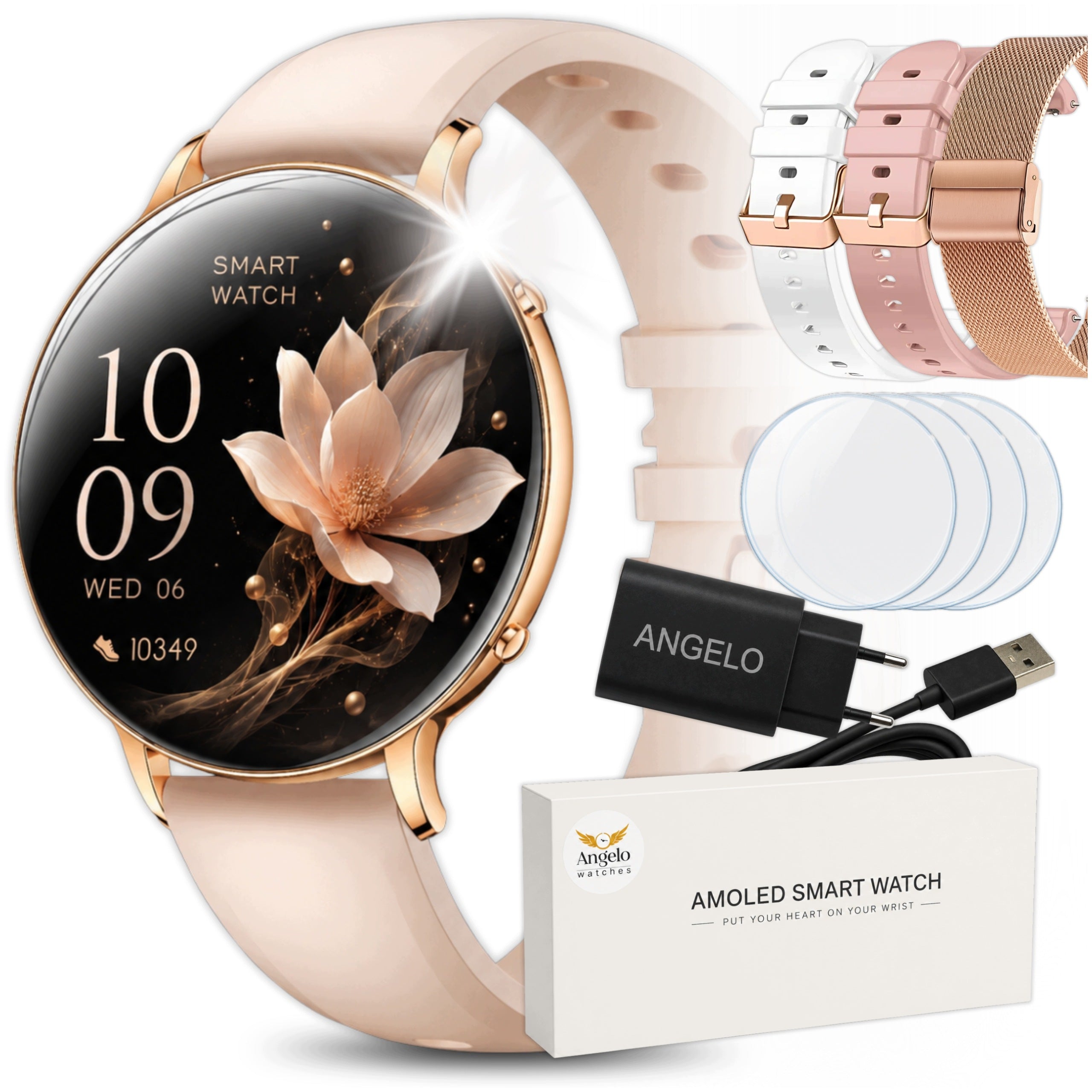 SMARTWATCH WOMEN'S WATERPROOF BLUETOOTH TALK PRESSURE MENU PL 4 STRIPES