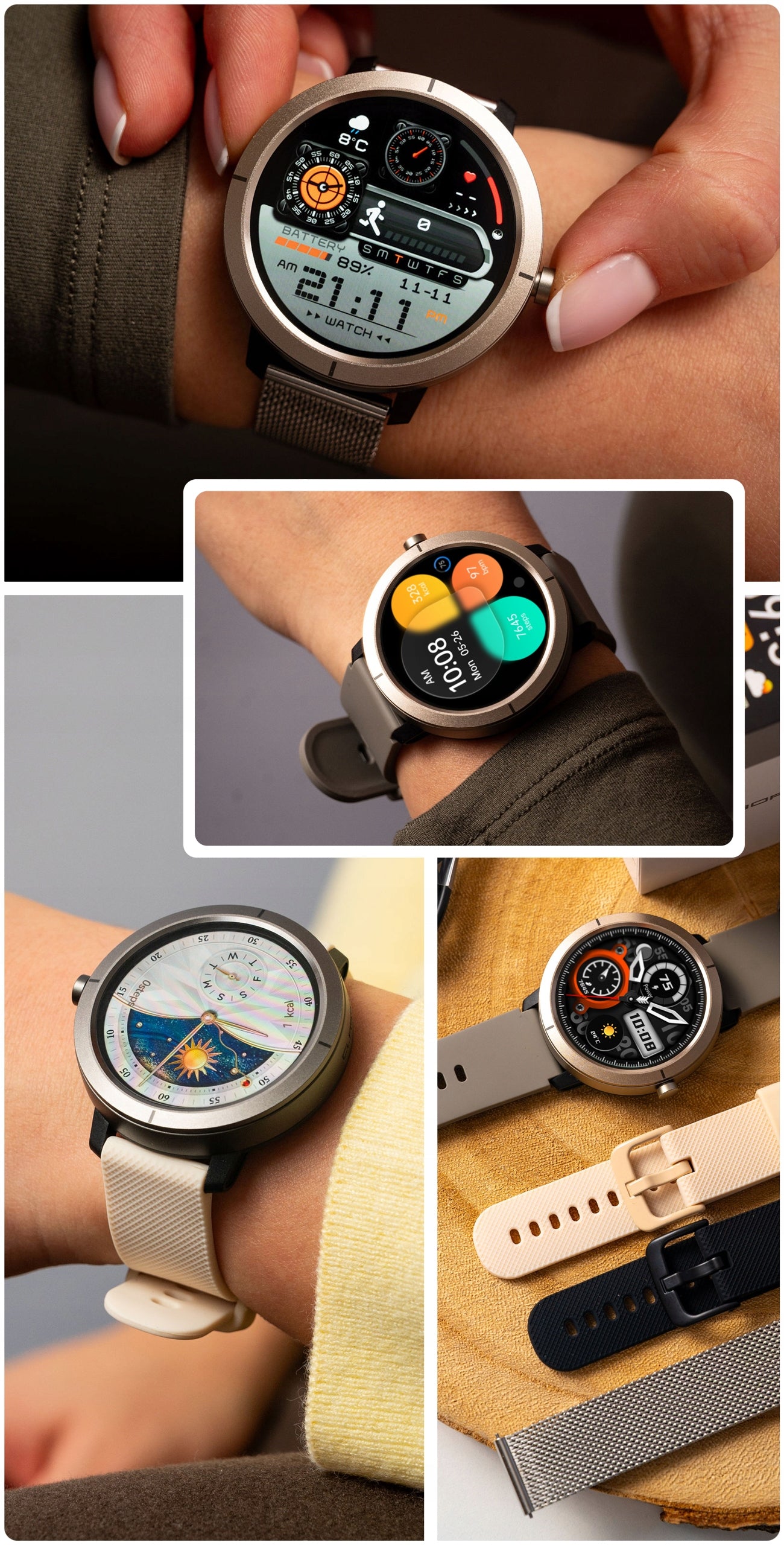 SMARTWATCH WOMEN'S WATERPROOF WATCH MENU PL GPS AMOLED PULSE SPORT 4 STRIPES Packaging status original