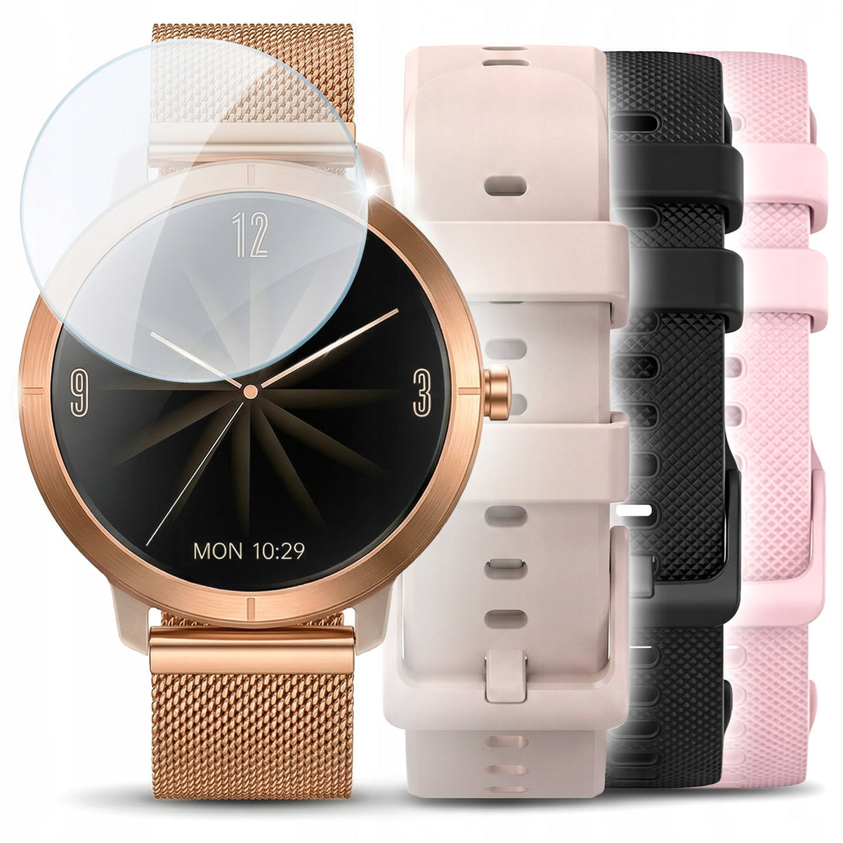 SMARTWATCH WOMEN'S WATERPROOF WATCH MENU PL GPS AMOLED PULSE SPORT 4 STRIPES