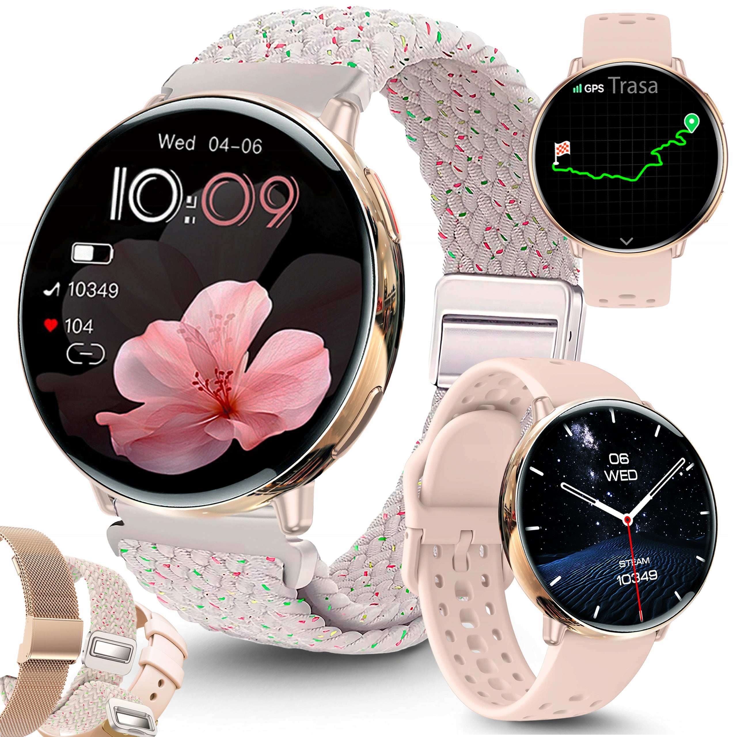 SMARTWATCH WOMEN'S WATERPROOF WATCH MENU PL GPS AMOLED PULSE SPORT HEART RATE