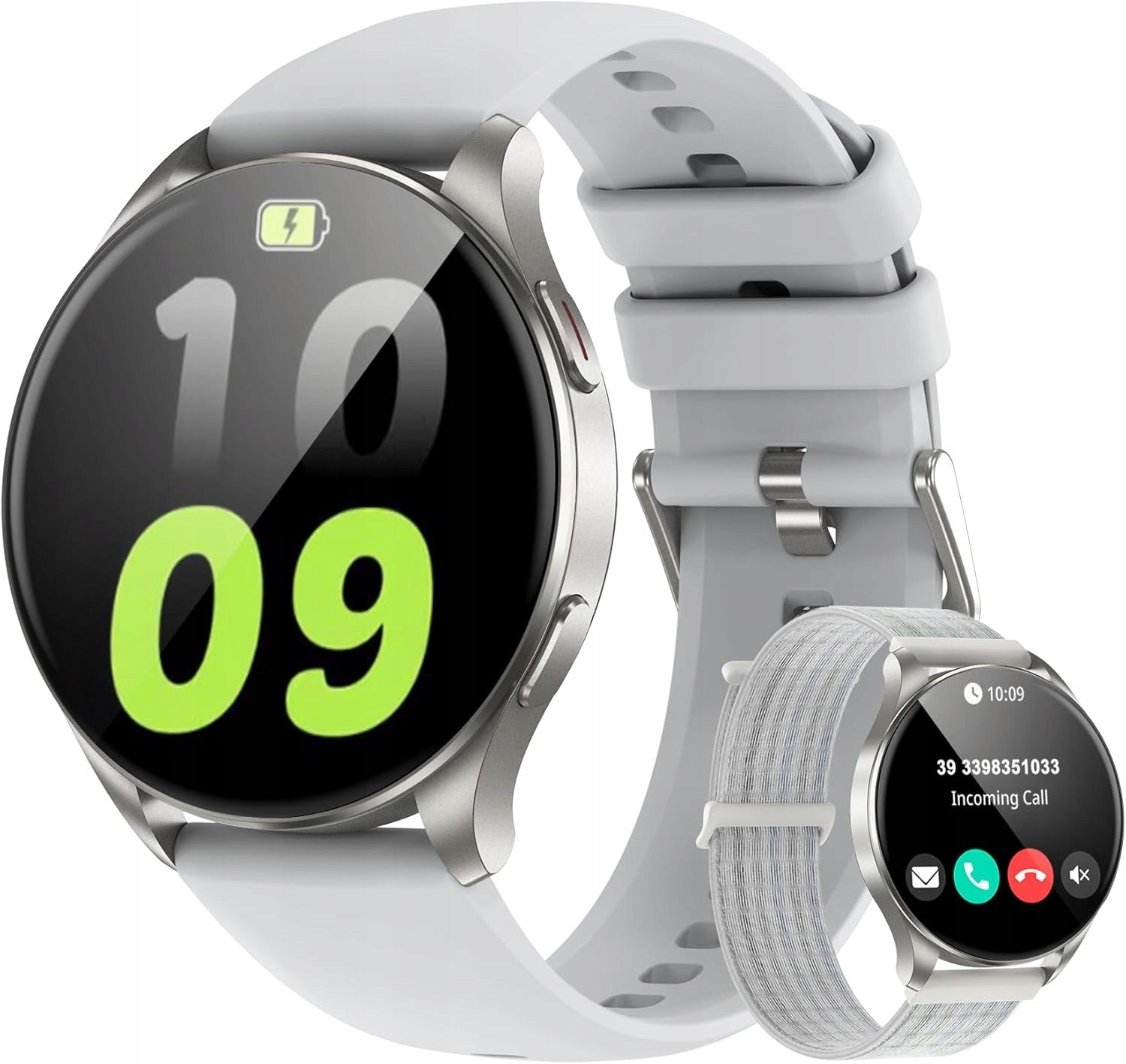 SMARTWATCH WOMEN'SWATCH SILVER CALLS NOTIFICATIONS SPORT MEN'S SMARTWATCH Packaging status original