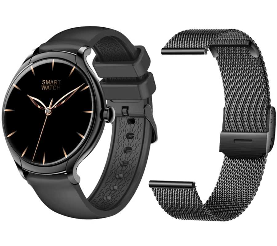 SMARTWATCH Women's Watch RECEIVING CALLS 2 STRIPS PL ECG PULS SMS BLACK Brand Rubicon