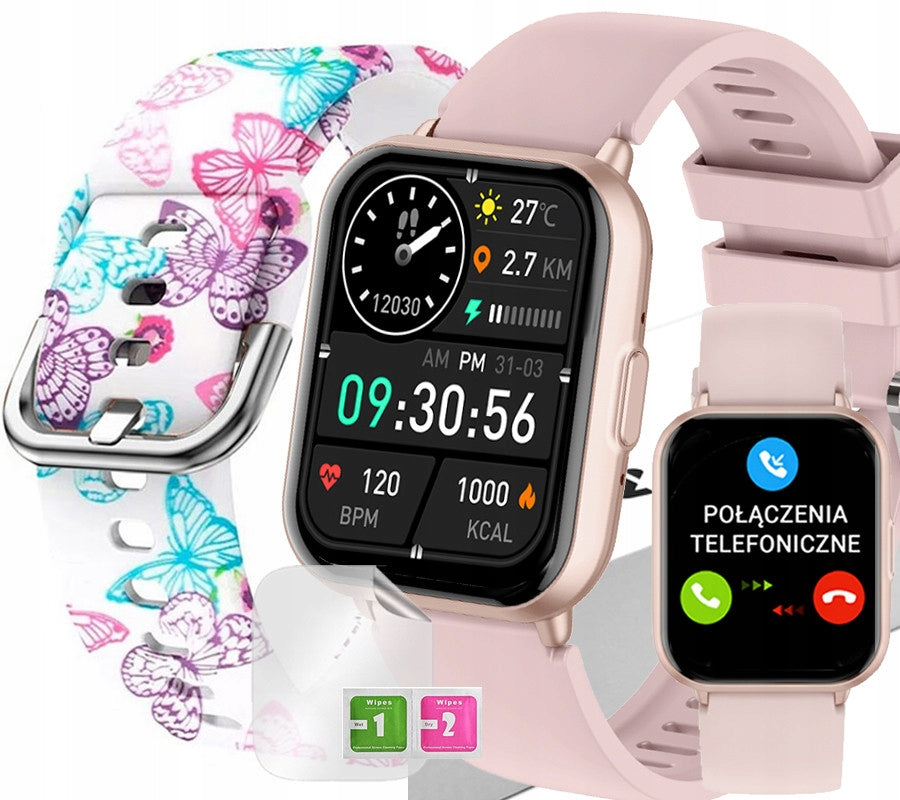 SMARTWATCH girls Rubicon SMS STEPS POLISH MENU 2 STRIPES INCLUDED