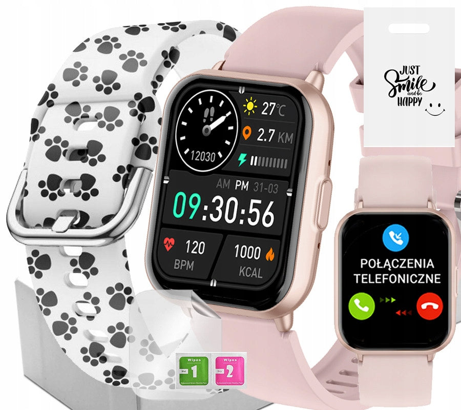 SMARTWATCH girls Rubicon SMS STEPS POLISH MENU 2 STRIPES INCLUDED