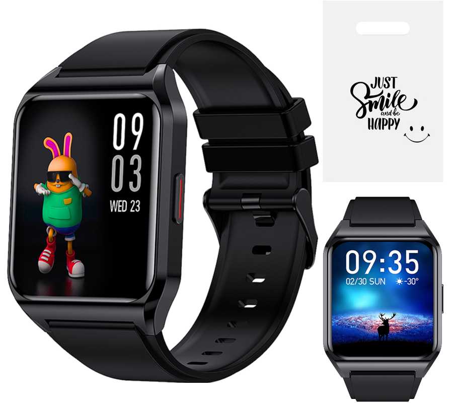 SMARTWATCH in Polish PRESSURE PULSE RUBICON THERMOMETER BLACK Color black