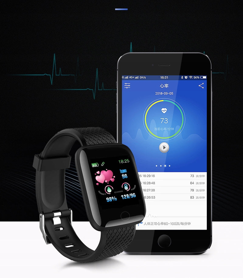 SMARTWATCH watch SMARTBAND Heart Rate Monitor Pedometer Color black