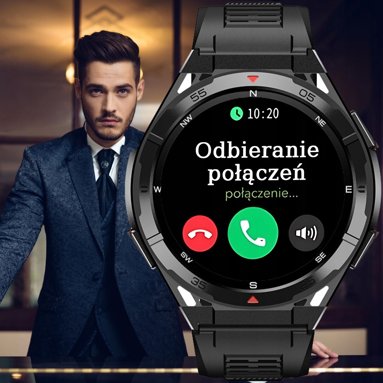 SMARTWATCH with GPS male on bracelet black f41 black branc Packaging status original