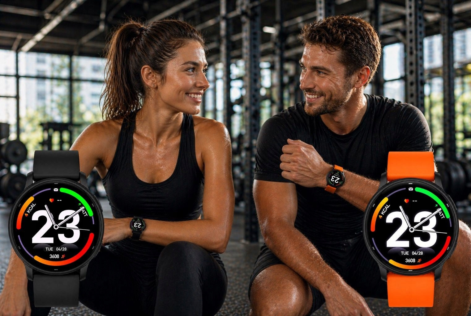 SMARTwatch SPORTY with GPS women's men's Amoled PL Menu SMS Conversations Packaging status original