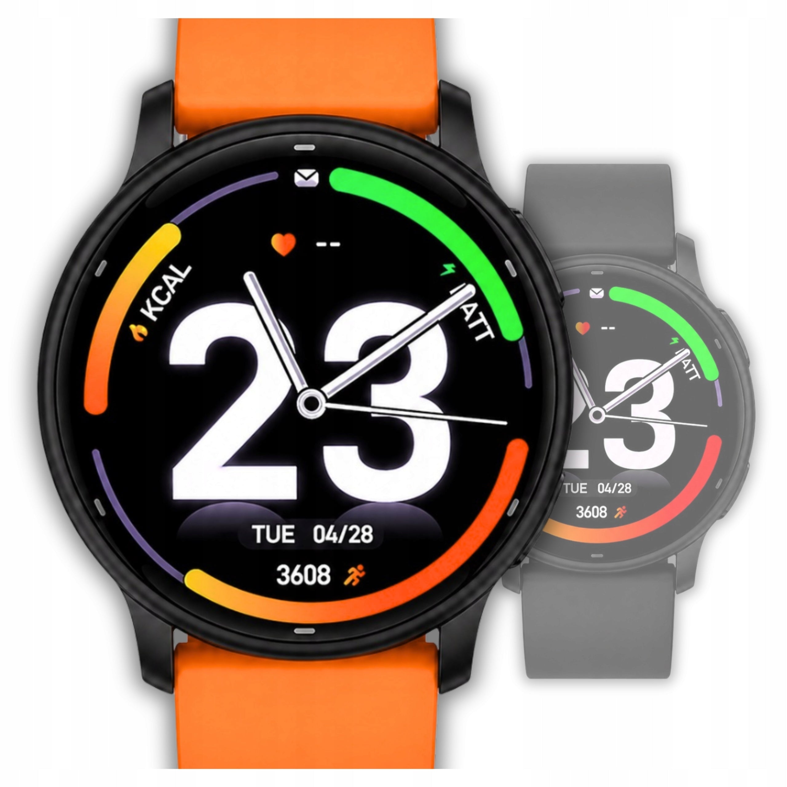 SMARTwatch SPORTY with GPS women's men's Amoled PL Menu SMS Conversations