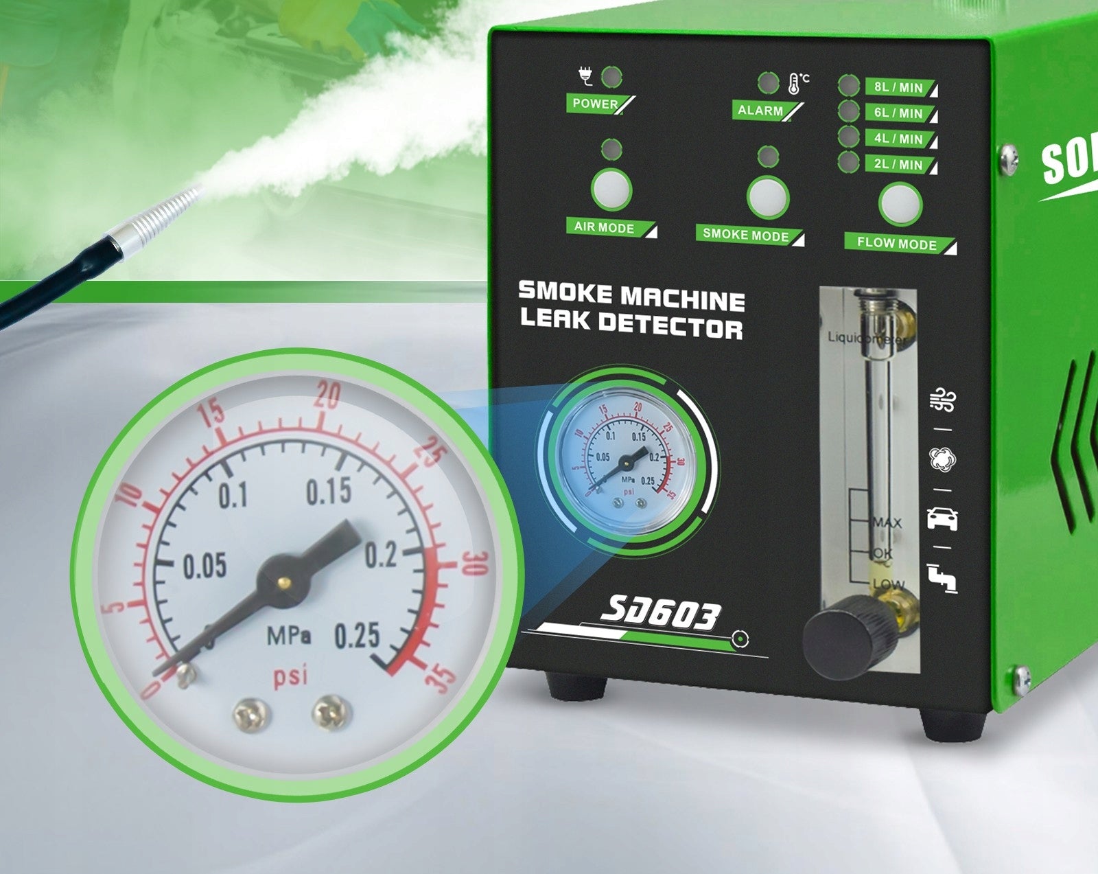 SMOKE GENERATOR LEAK TESTER Smoke blower SOLARY SD603 FULL SET!!! Manufacturer code SD603