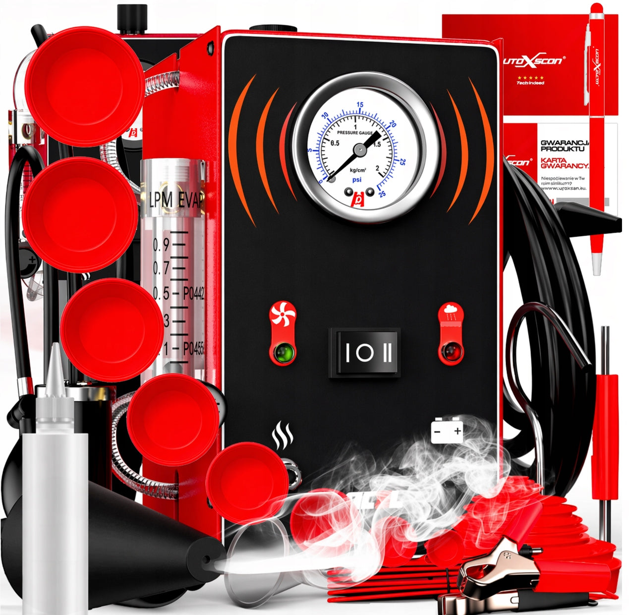 SMOKE GENERATOR SMOKE TESTER SMOKE DRYER + pump + plugs + PRESSURE GAUGE