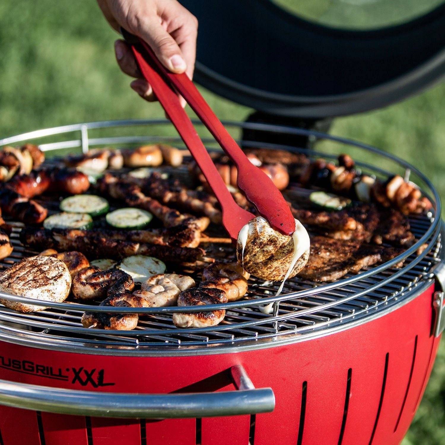 SMOKELESS CHARCOAL GRILL LOTUSGRILL GARDEN LARGE SET MOBILE TROLLEY XXL Grill depth 62 cm
