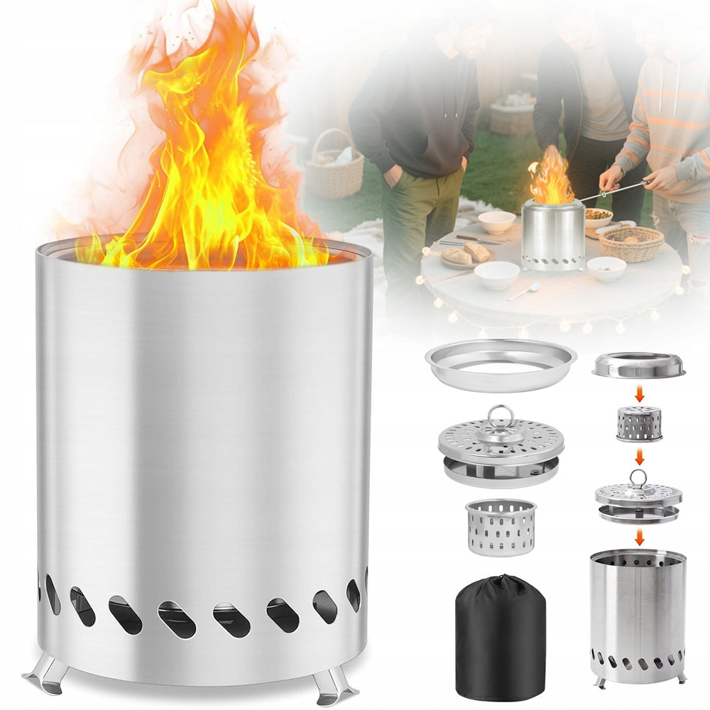 SMOKELESS FIRE PIT, PORTABLE STAINLESS STEEL FIRE PIT FOR FIRE PIT