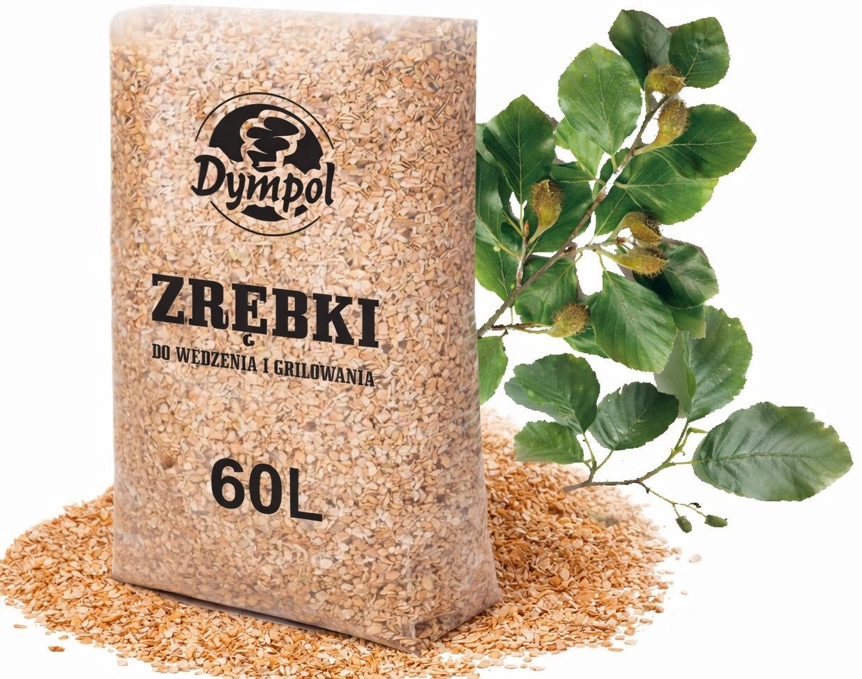 SMOKING CHIPS FOR SMOKING GRILLING ALDER BEECH KL 08 15KG 60L DYMPOL Manufacturer code 2878