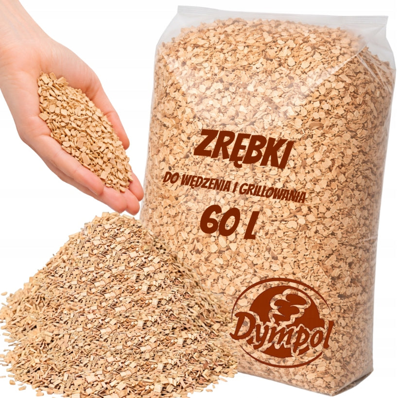 SMOKING CHIPS FOR SMOKING GRILLING ALDER BEECH KL 10 15KG 60L DYMPOL Packaging status original