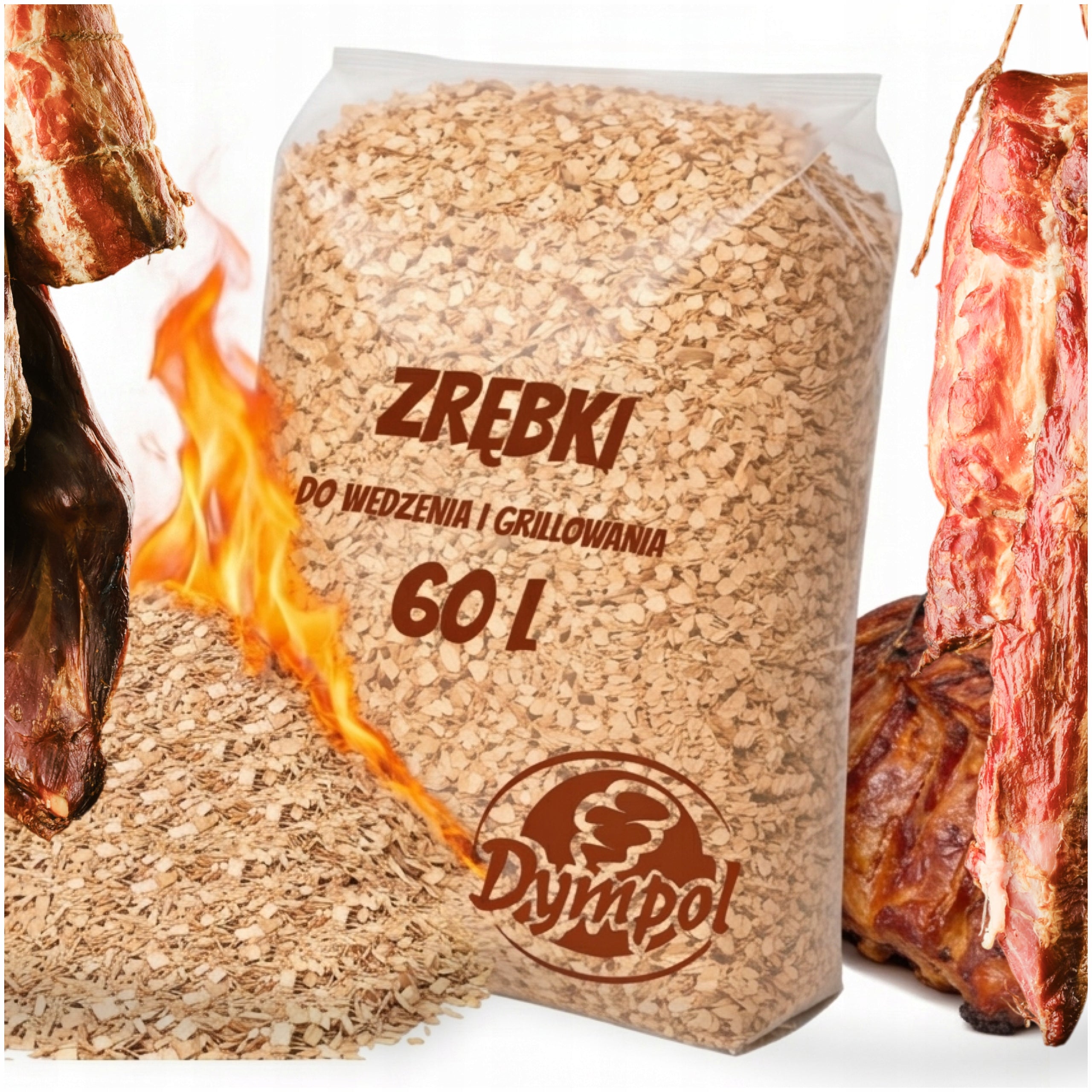 SMOKING CHIPS FOR SMOKING GRILLING ALDER BEECH KL 10 15KG 60L DYMPOL
